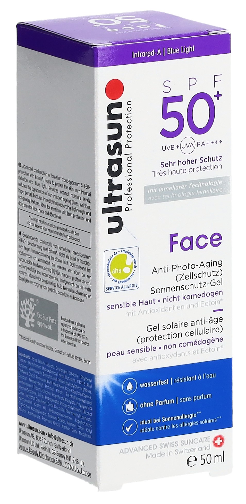 Ultrasun Face With Spf 50 Plus 50 Ml