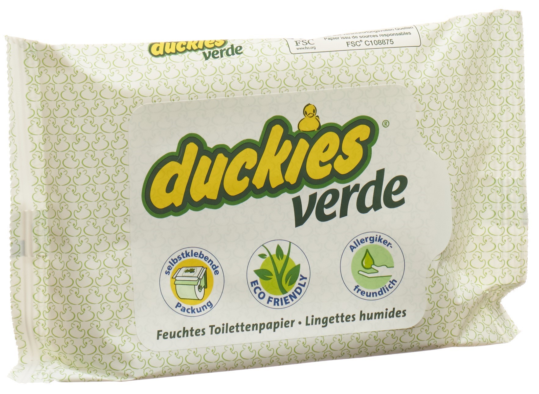 Duckies Verde feuchtes WC-Papier