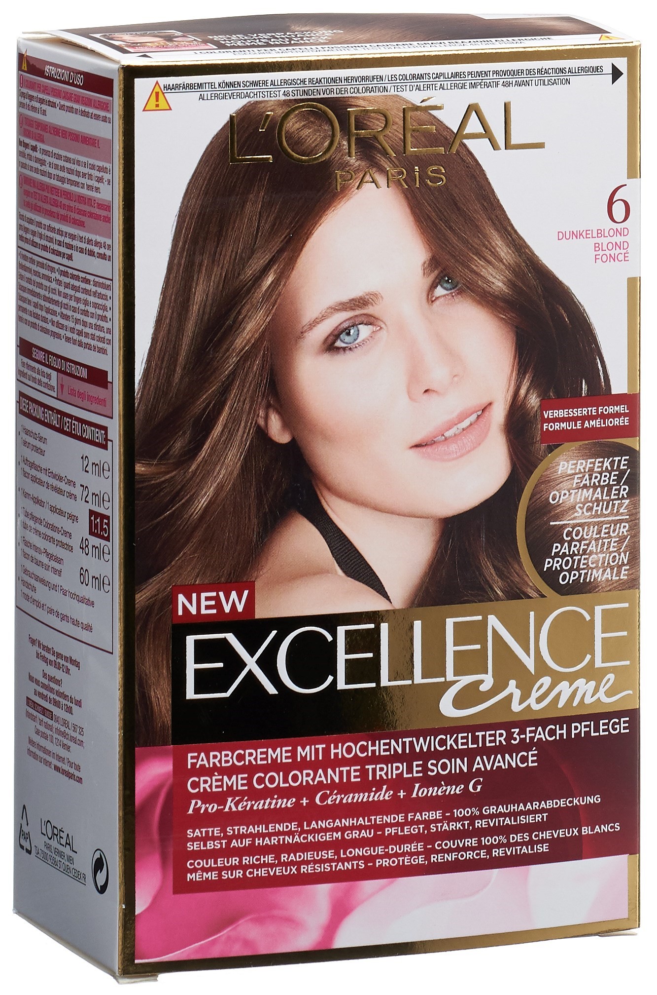 L'ORÉAL PARIS EXCELLENCE Creme Triple Protection 6 dunkelblond