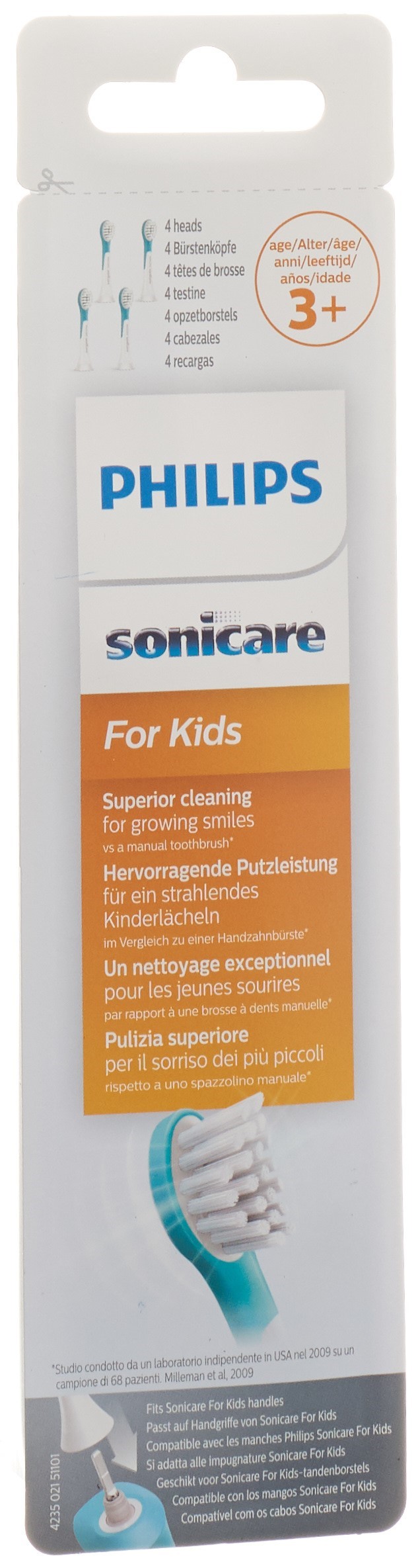 Philips Sonicare Ersatzbürsten Kids HX6034/33 4 Jahre