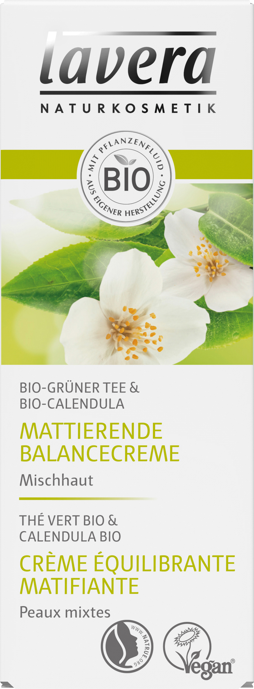 lavera Mattierende Balancecreme Grüner Tee
