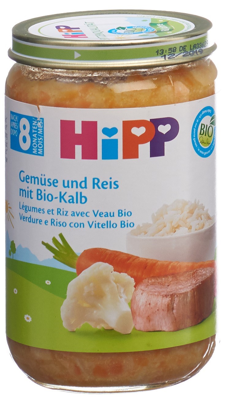 HiPP Gemüse u Reis mit Kalbfleisch 8M Bio