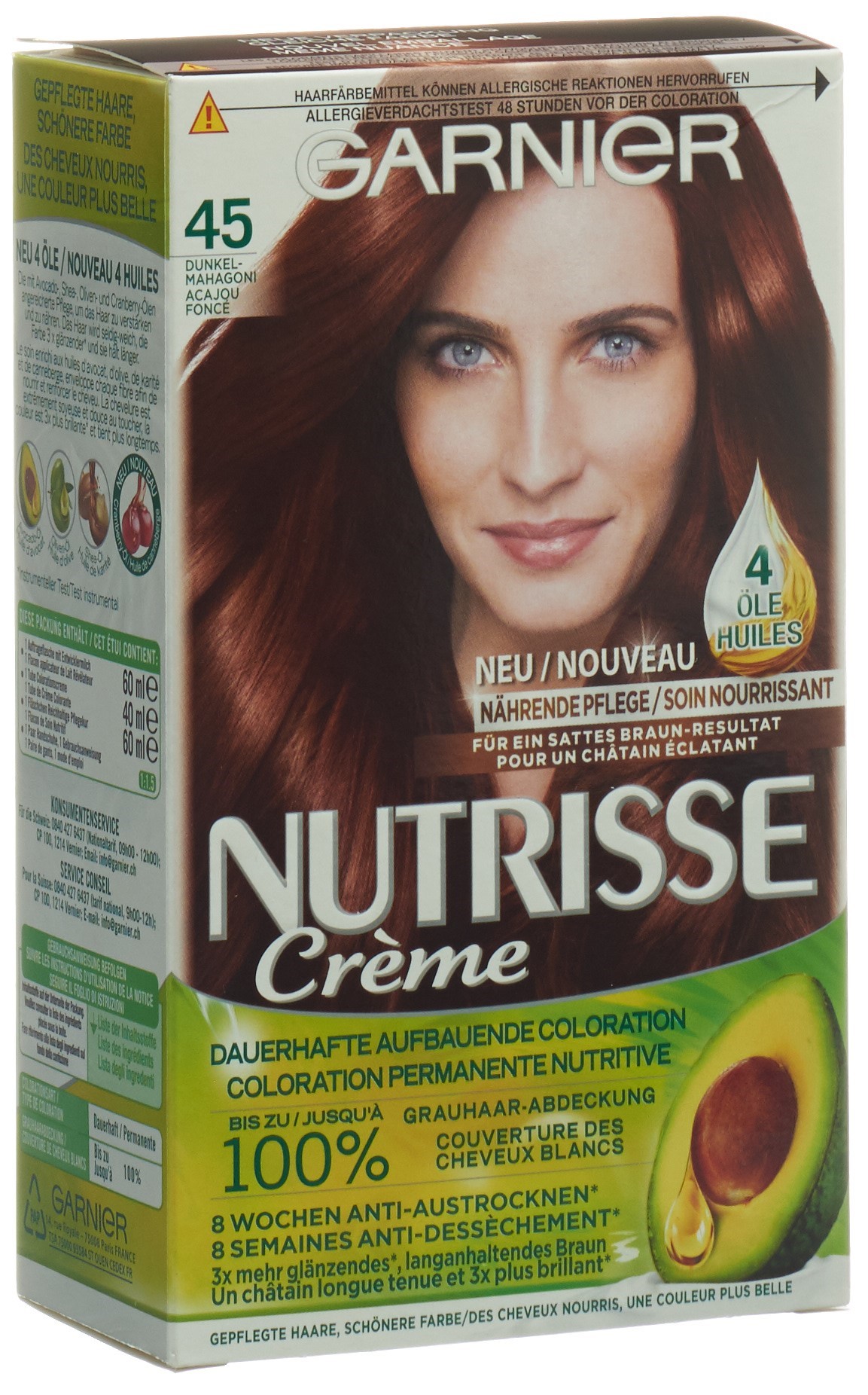 GARNIER GARNIER NUTRISSE CREME Nährende Color-Maske 45 dunkles mahagoni