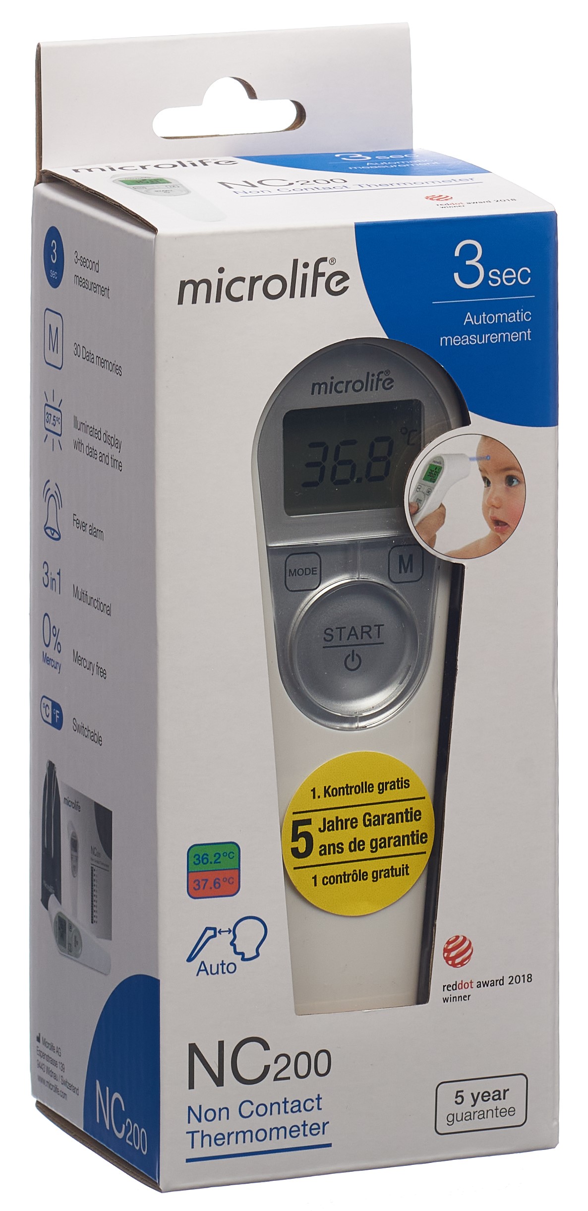 Microlife non-contact Fieberthermometer NC200