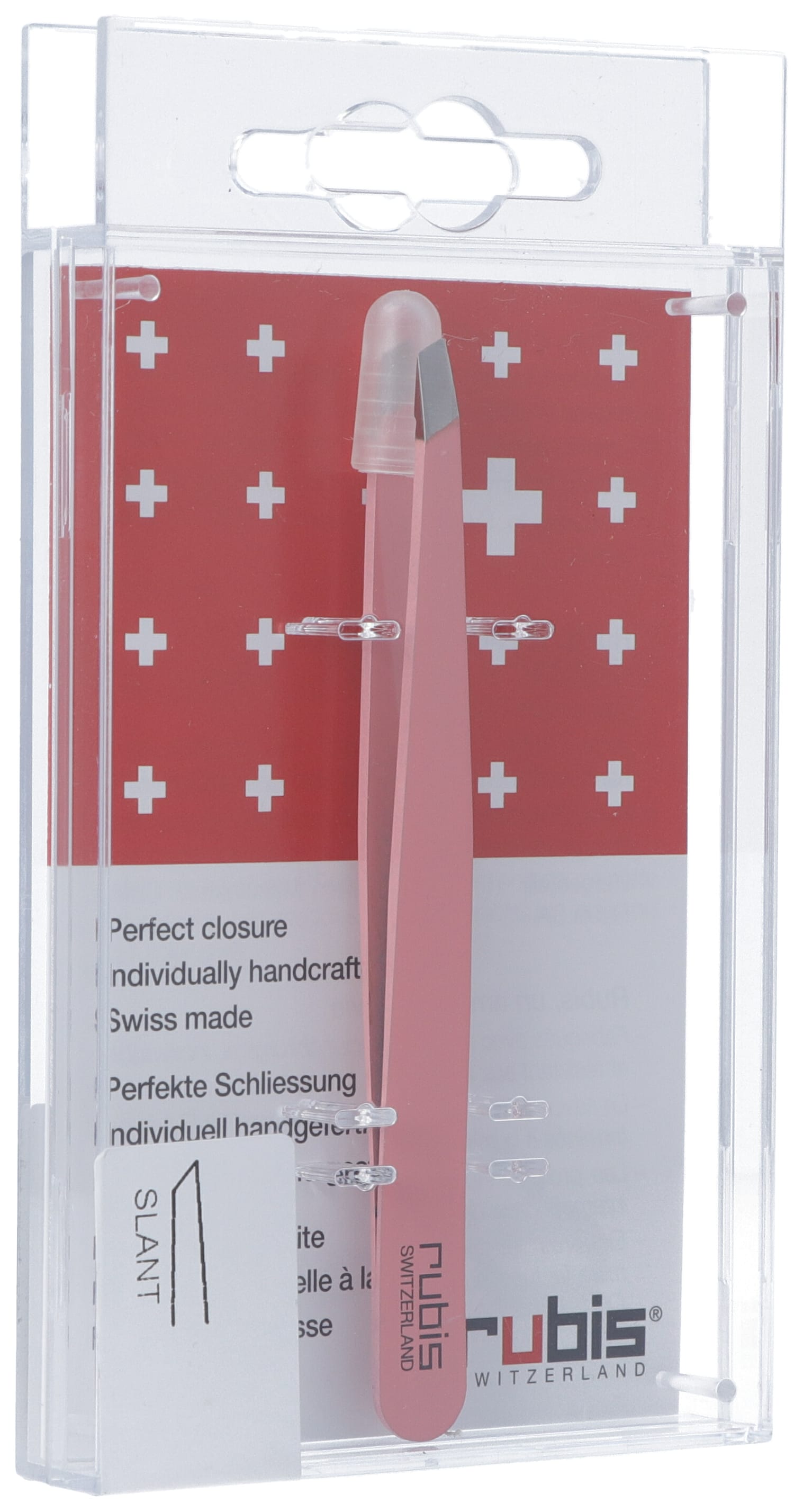 rubis Pinzette schräg rosa Inox