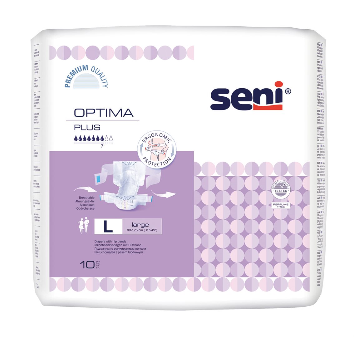seni Optima Plus Vorlagen L mit Hüftbund atmungsaktiv Hüftumfang 80-125cm 7 Tropfen