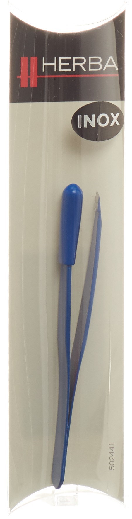 Herba Pinzette schräg Inox blau