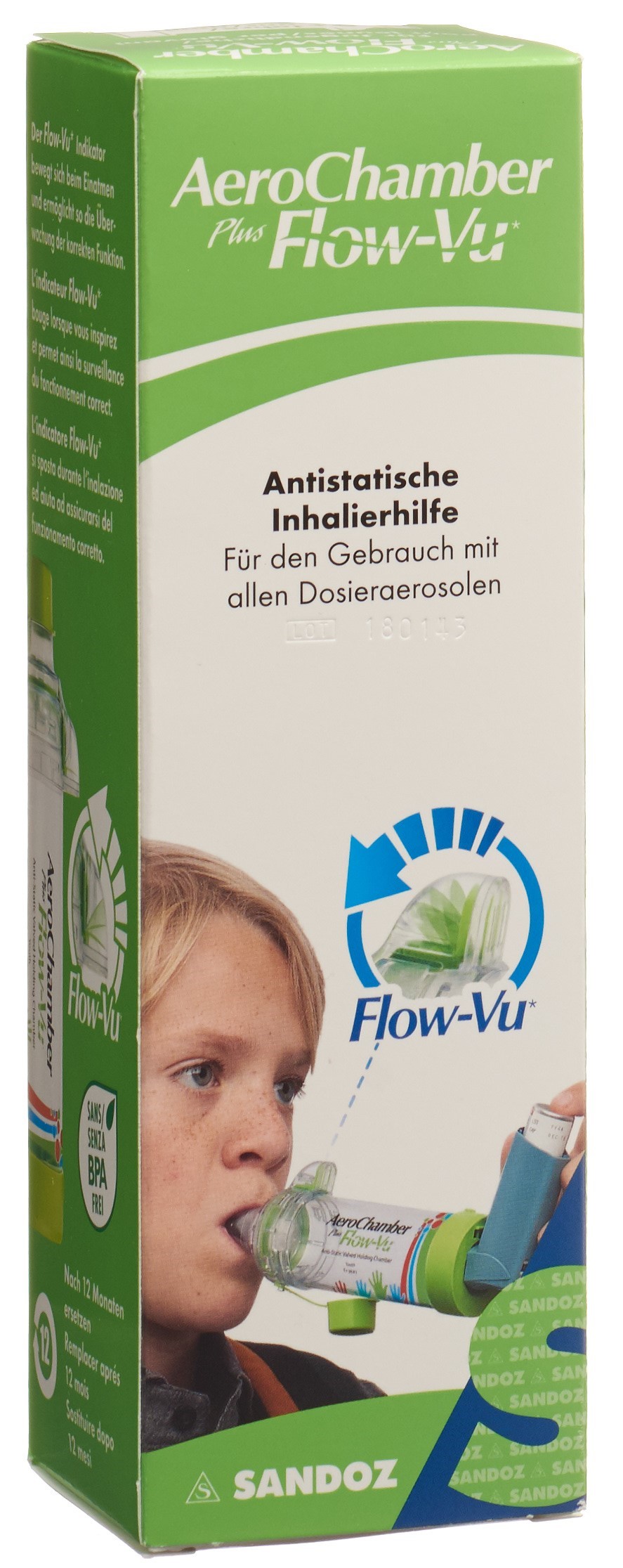AeroChamber AeroChamber PLUS Flow-Vu ohne Maske (5+ Jahre) grün