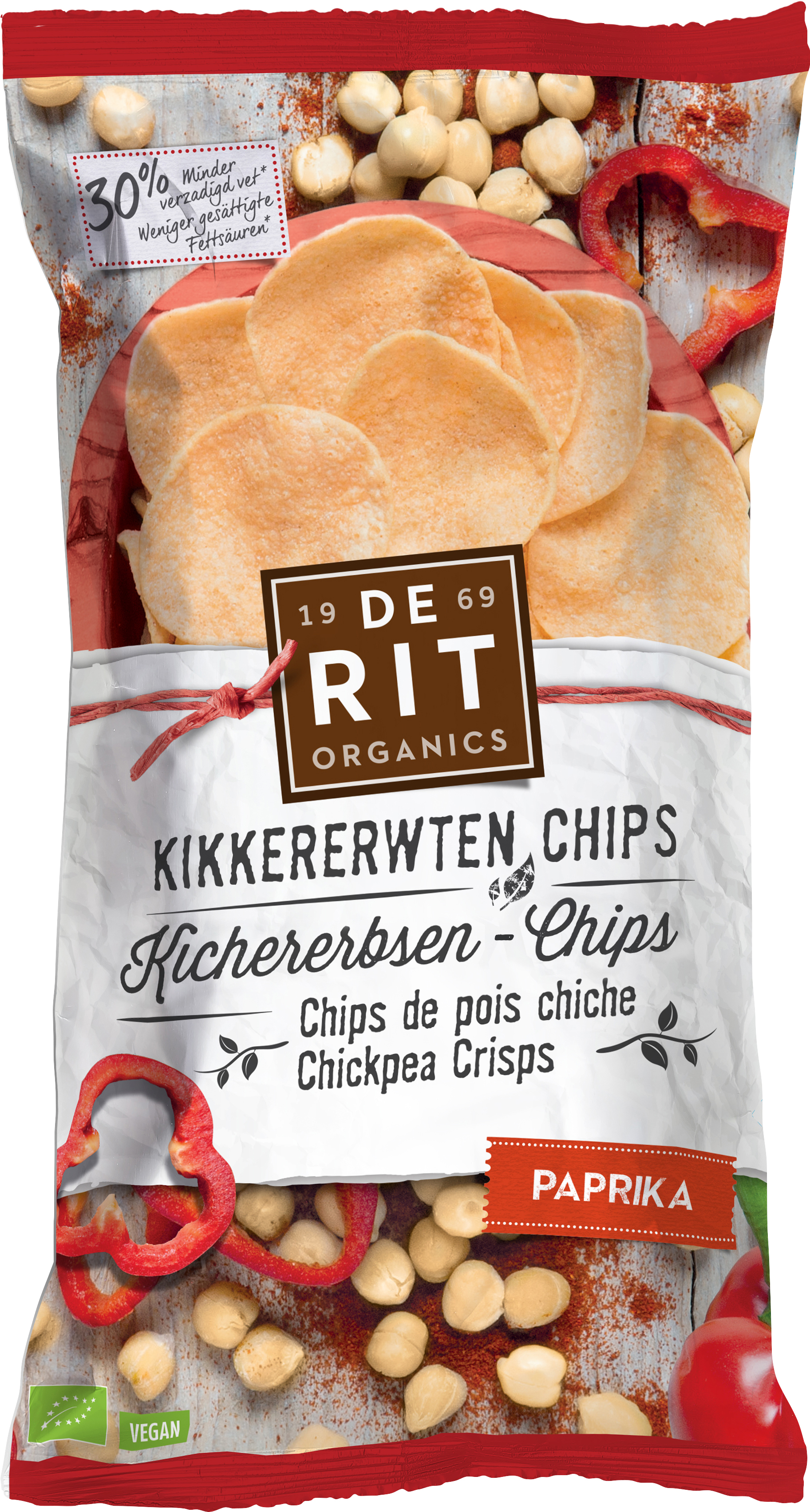 De Rit Kichererbsen-Chips Paprika Bio