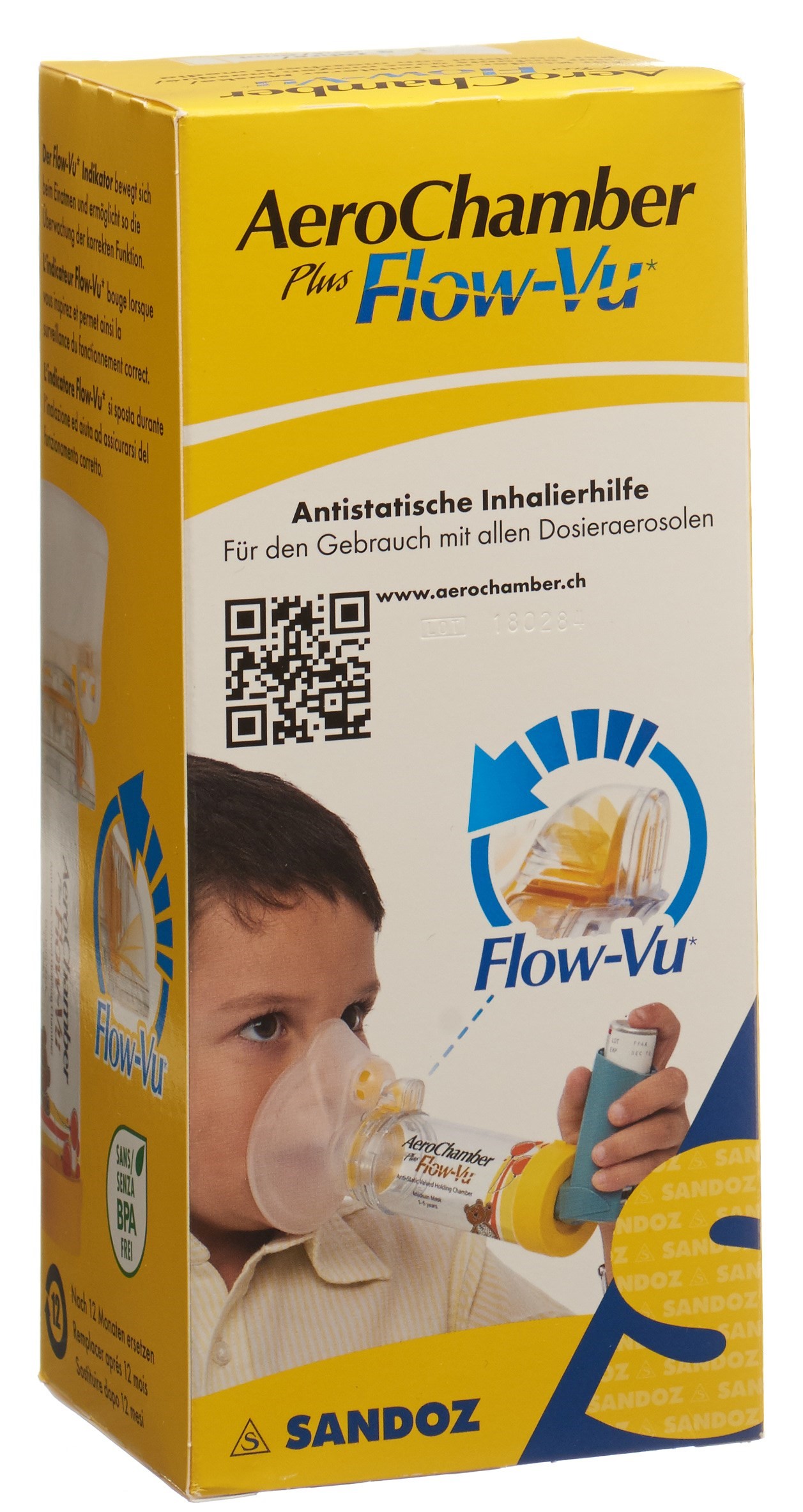 AeroChamber AeroChamber PLUS Flow-Vu mit Maske (1-5 Jahre) gelb