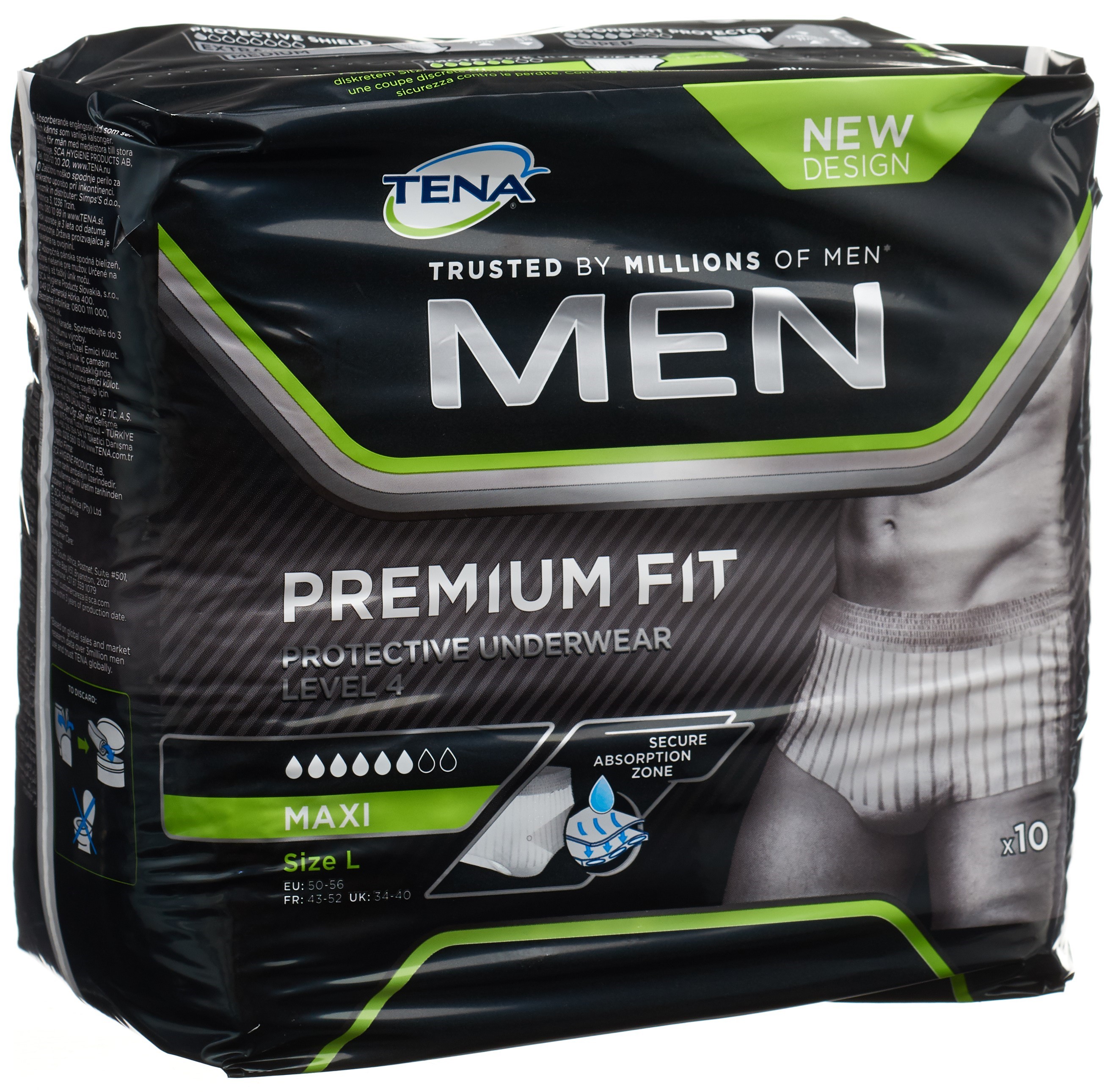 TENA Men Premium Fit Protective Underwear Level 4 L/XL