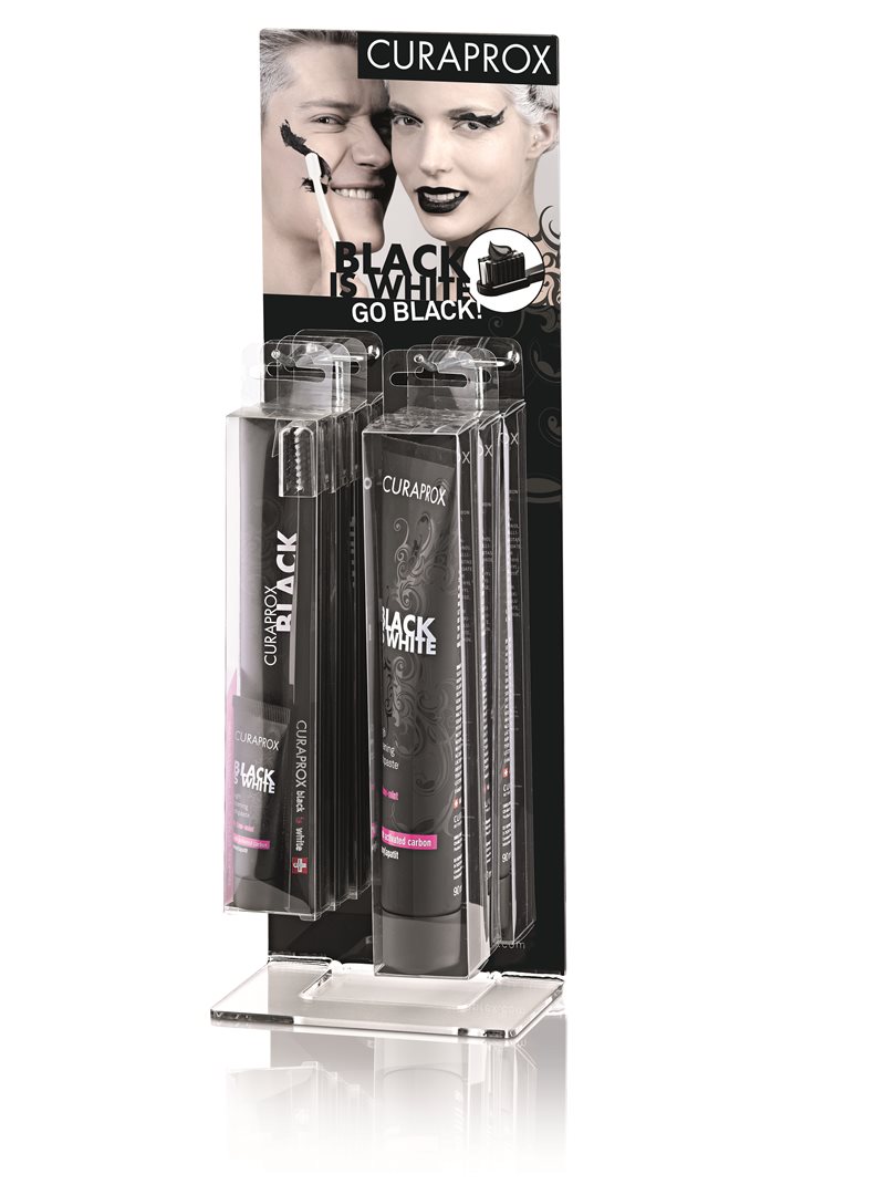 Curaprox Black is white display "go black"