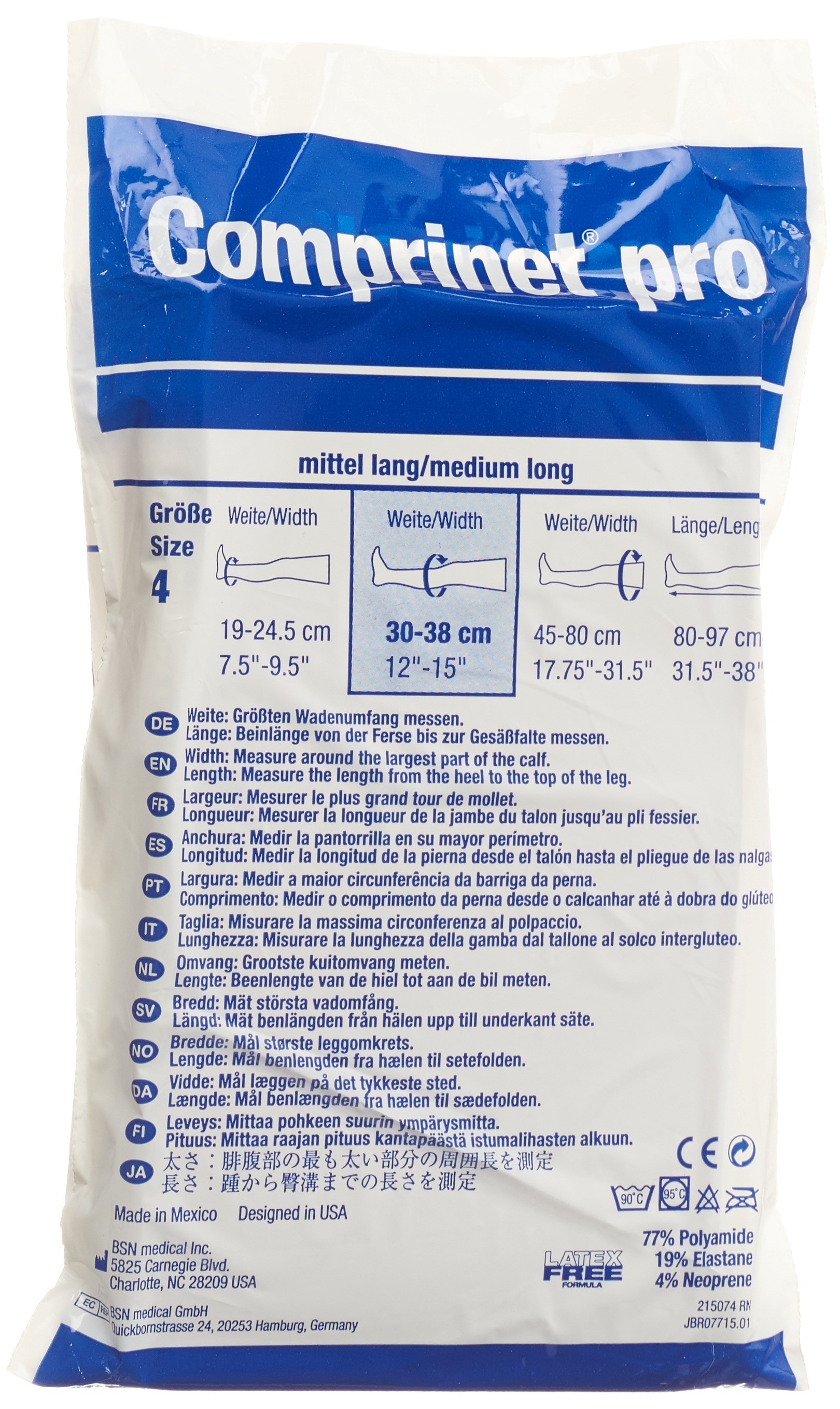 Comprinet Pro Thrombo A-G Grösse 8 lang weiss