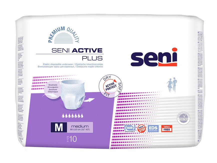 seni Active Plus Pants Einweghosen M atmungsaktiv Hüftumfang 80-110cm 7 Tropfen
