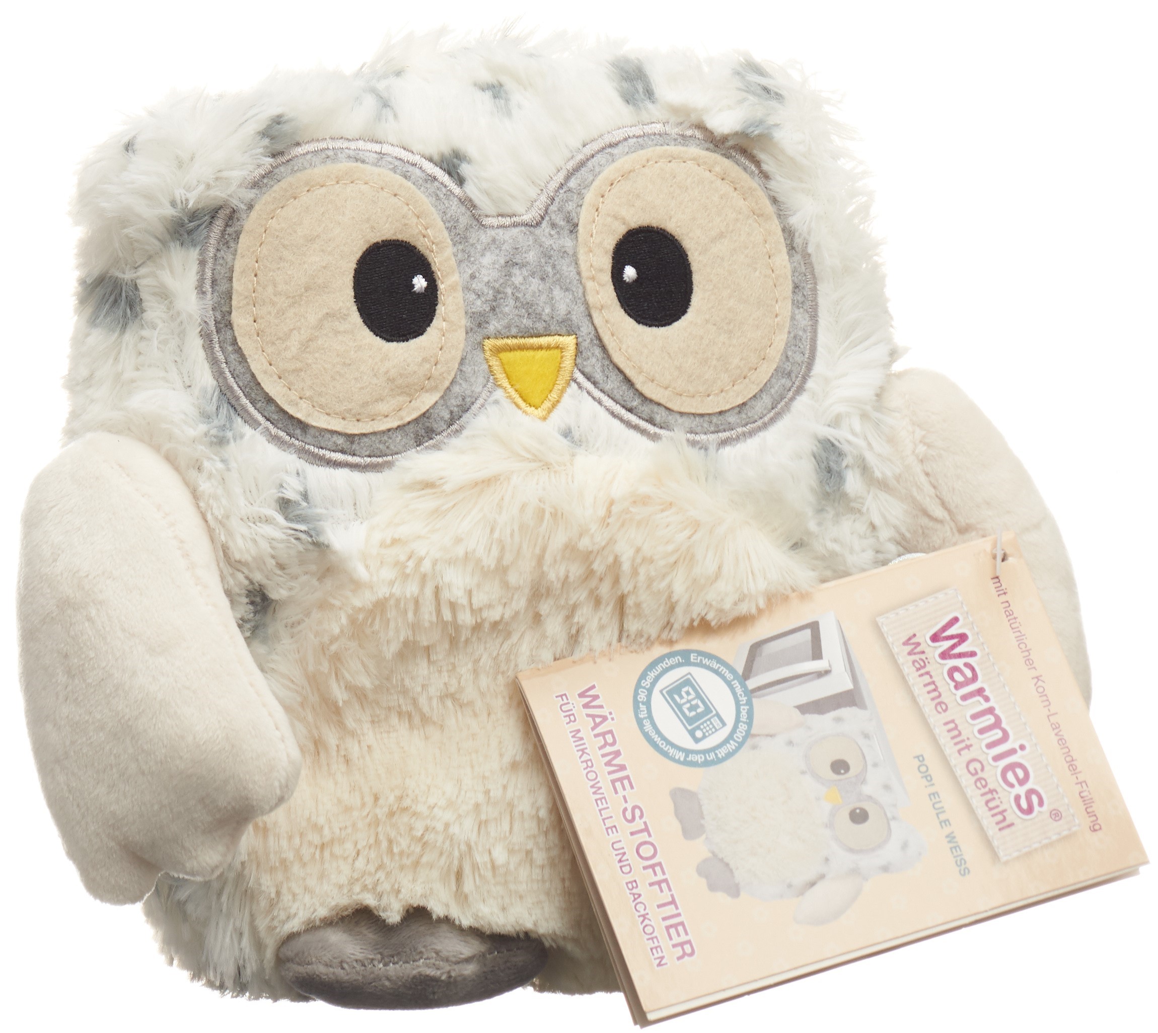 POP-Warmies Wärme-Stofftier Eule weiss Lavendel-Füllung removable pack