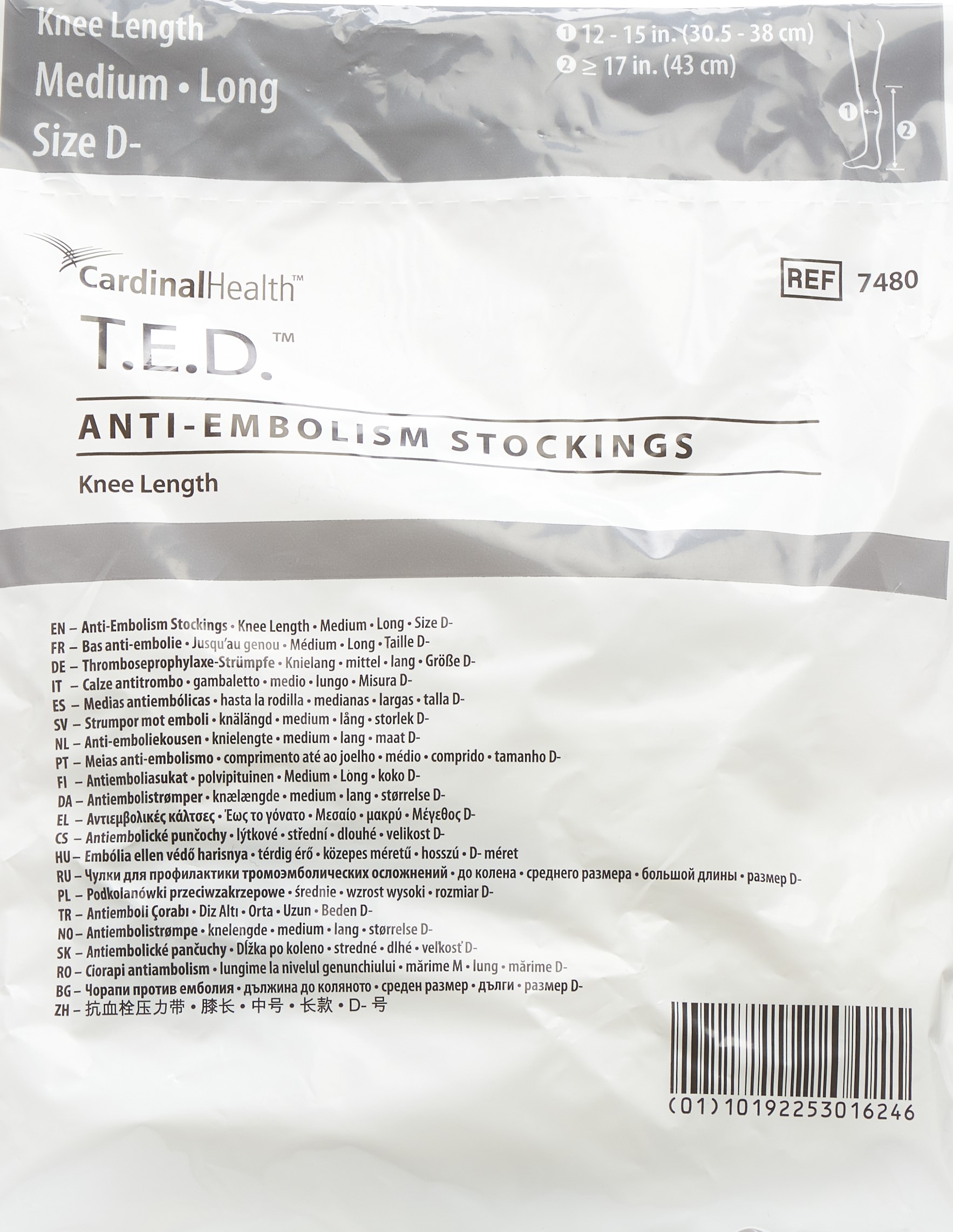 TED Kniestrumpf mittel lang weiss