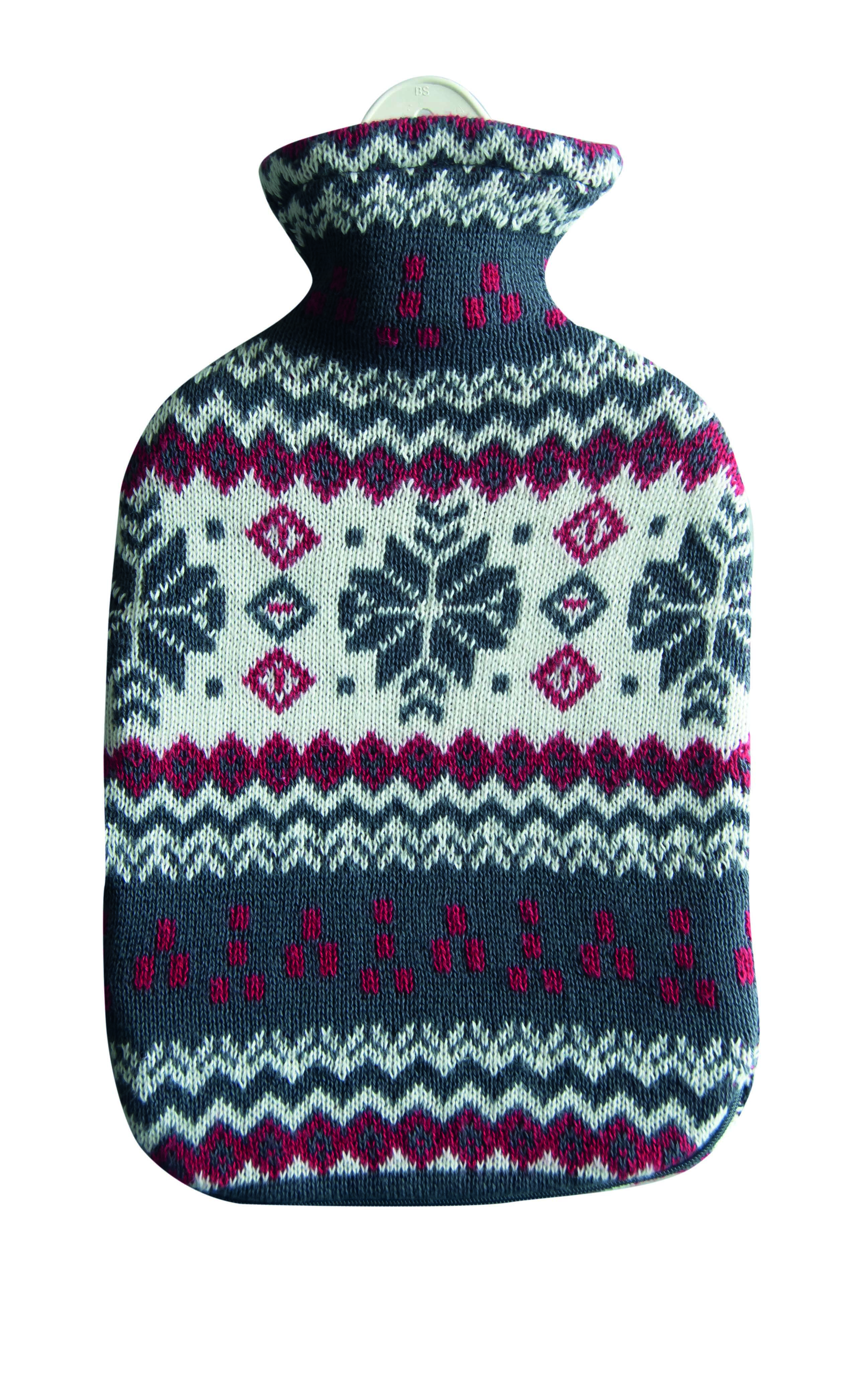 Sänger Wärmflasche 2l aus Naturkautschuk mit Strickbezug Flocke