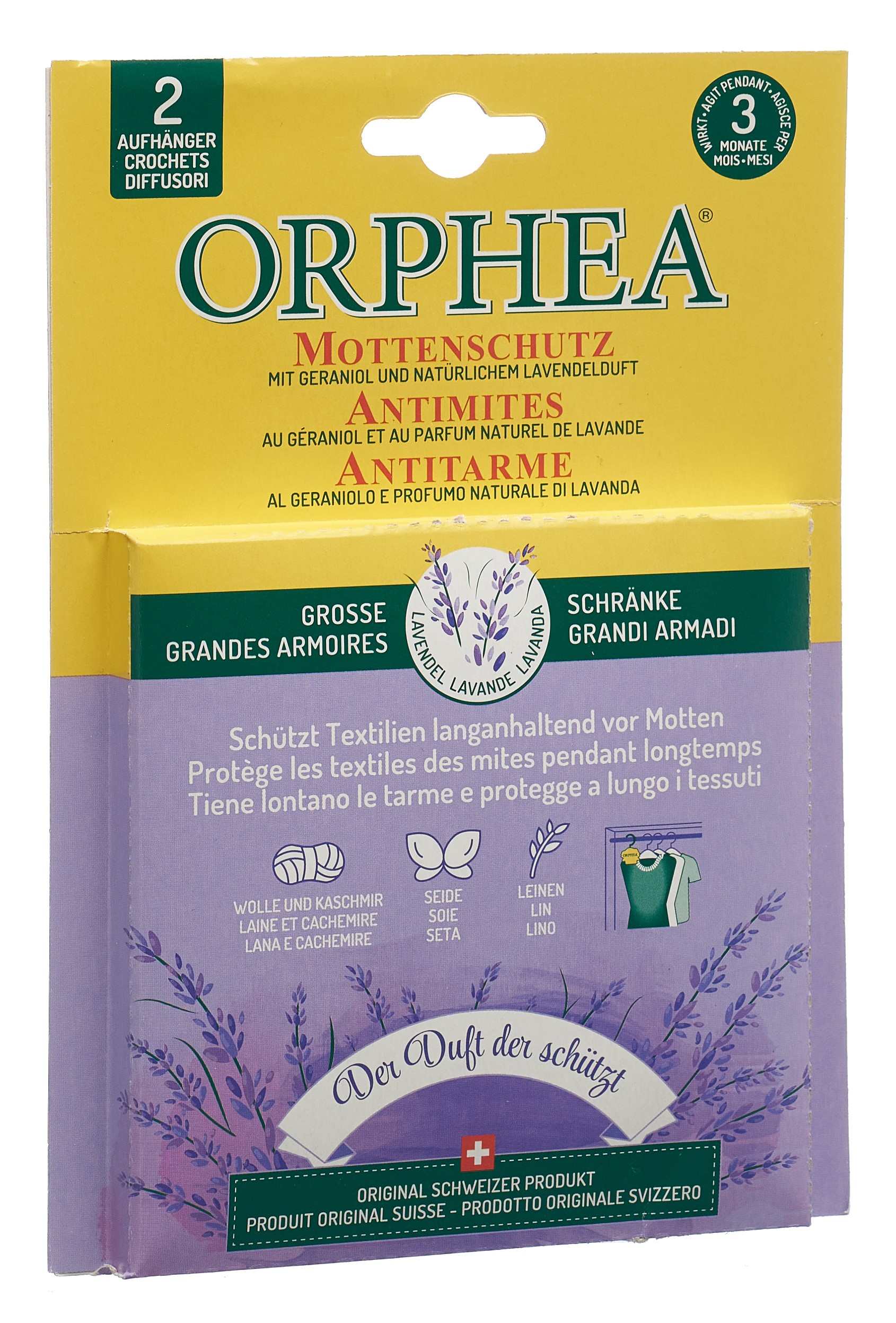 ORPHEA Mottenschutz Aufhänger Lavendelduft