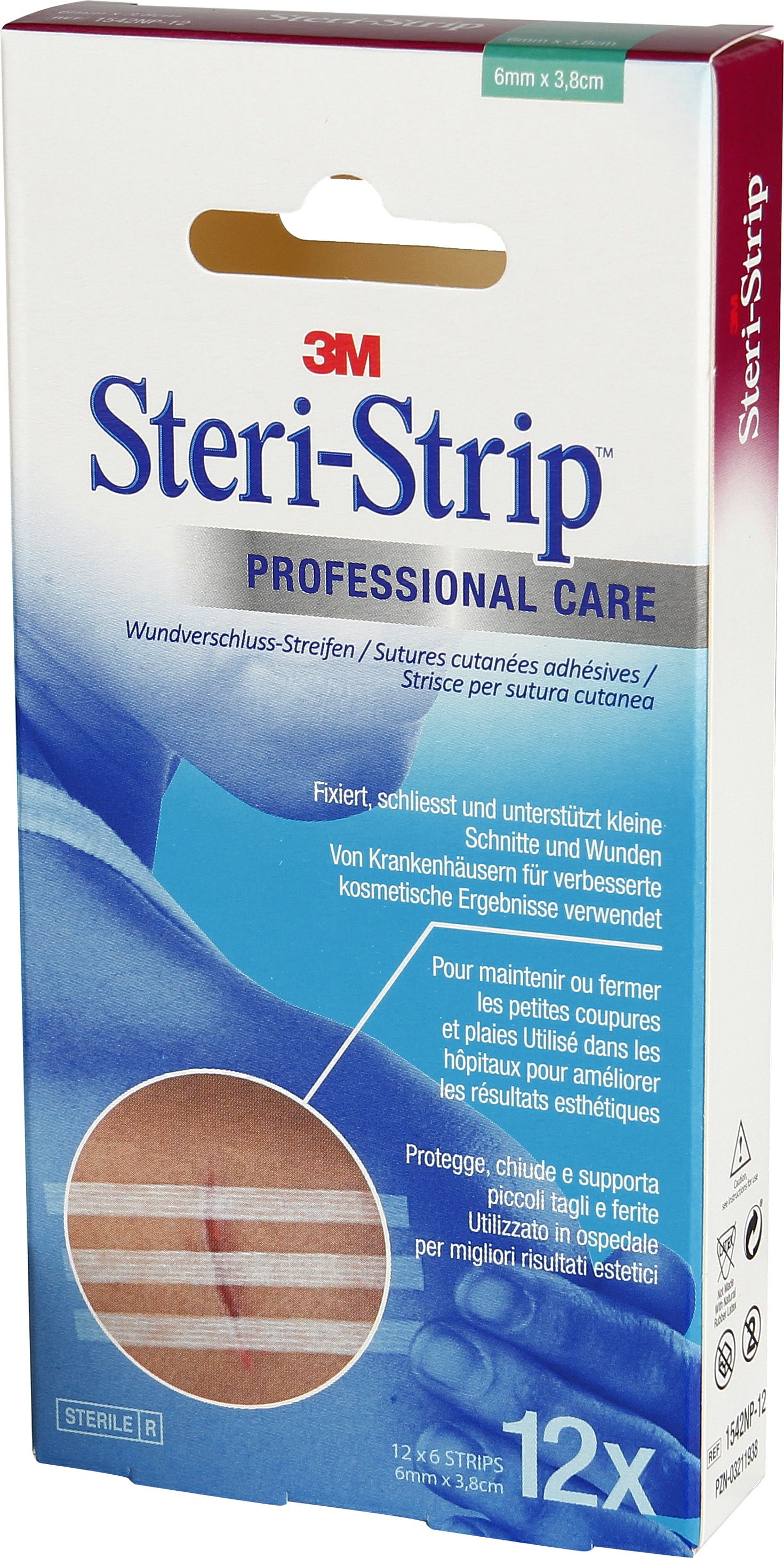 3M Steri-Strip 6x38mm weiss verstärkt