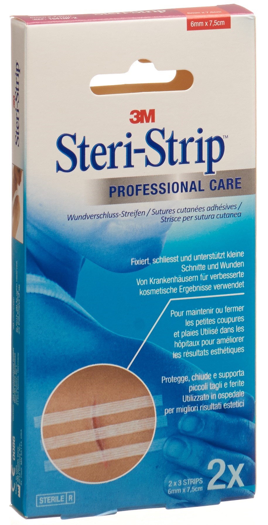3M Steri-Strip 6x75mm weiss verstärkt