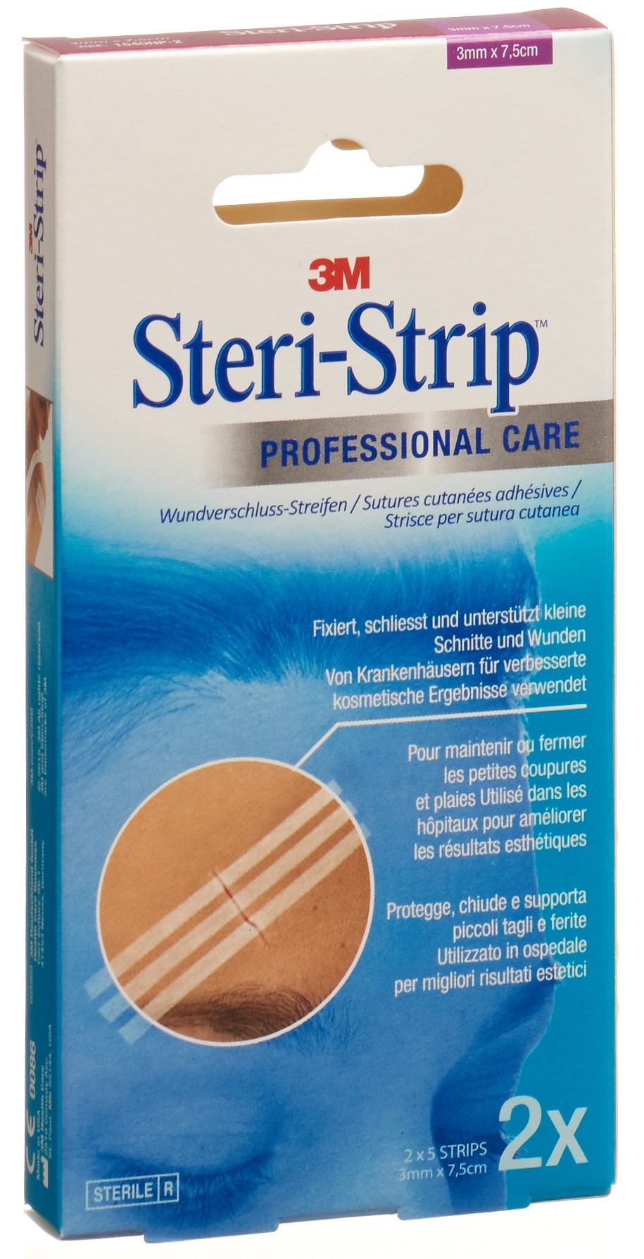 3M Steri-Strip 3x75mm weiss verstärkt