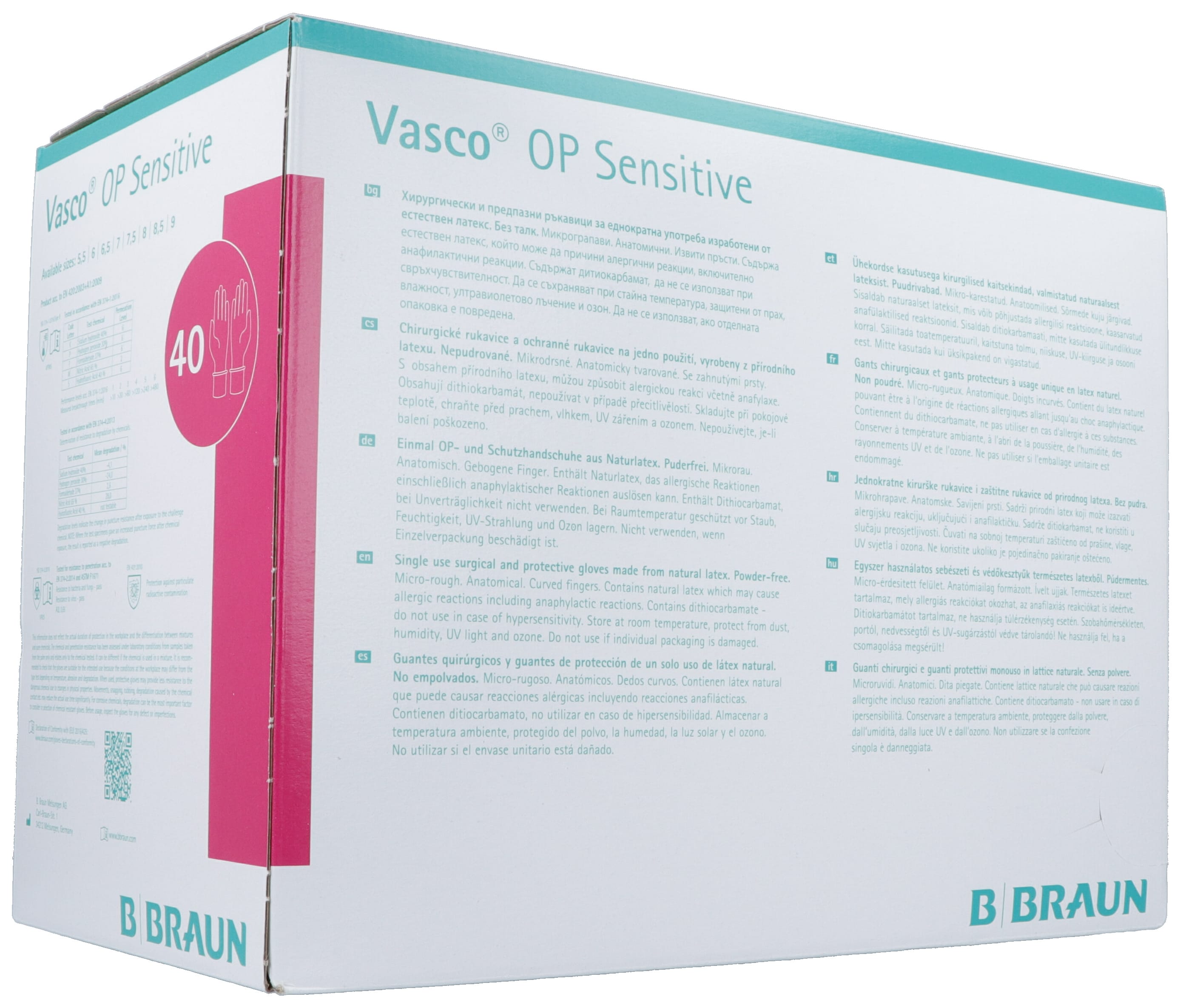 Vasco OP Sensitive Handschuhe Gr8.5 steril Latex Sanor