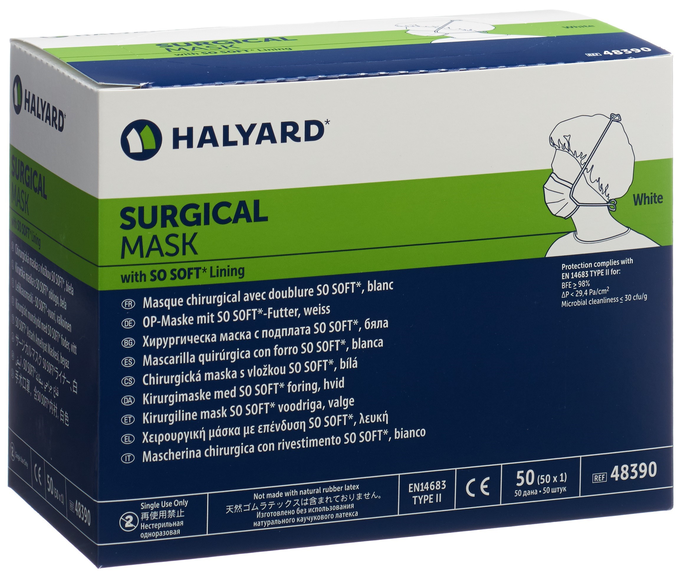 HALYARD OP Masken SoSoft weiss Typ II