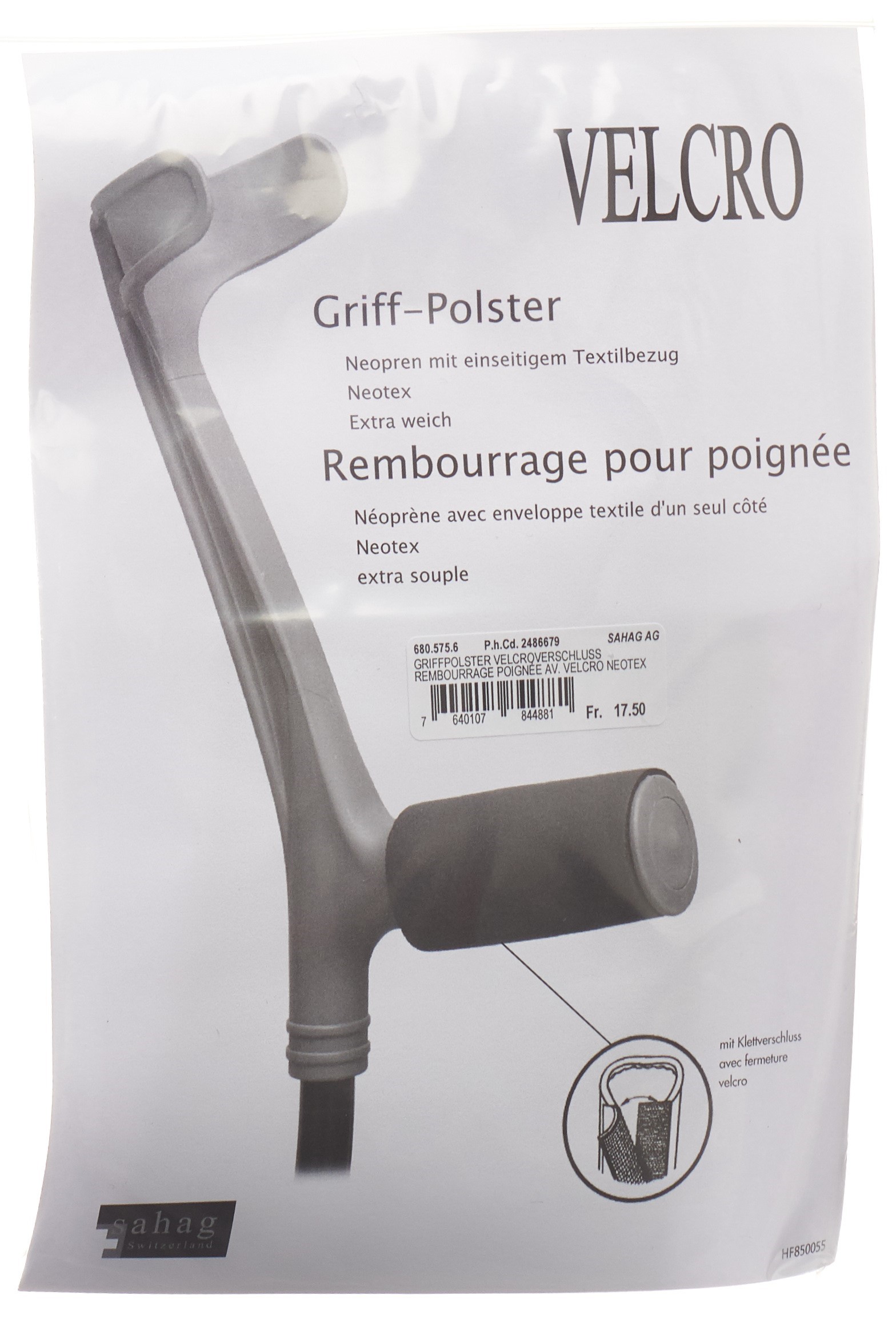 Sahag Griffpolster Neotex Velcro schwarz
