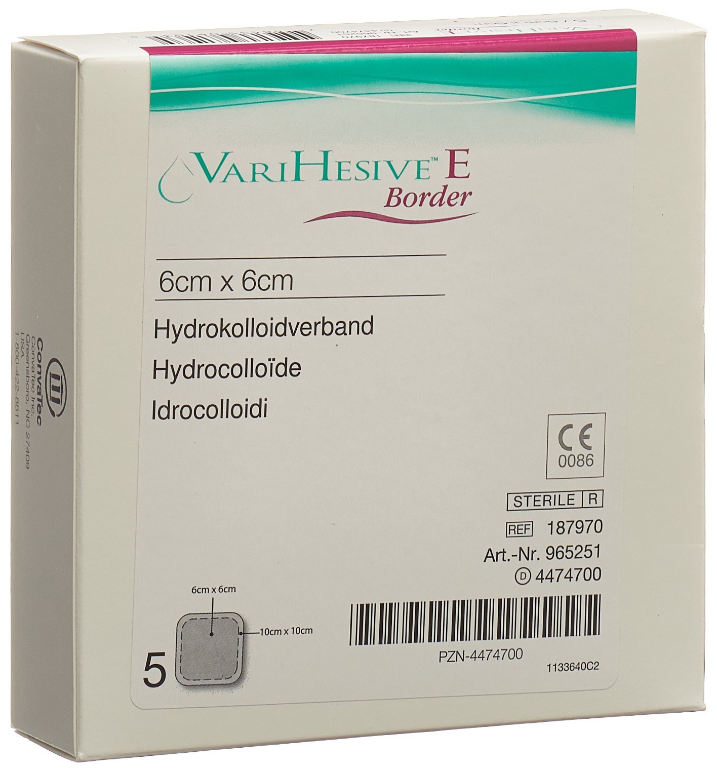 Varihesive Hydrokolloidverband Verband 6x6/10x10cm