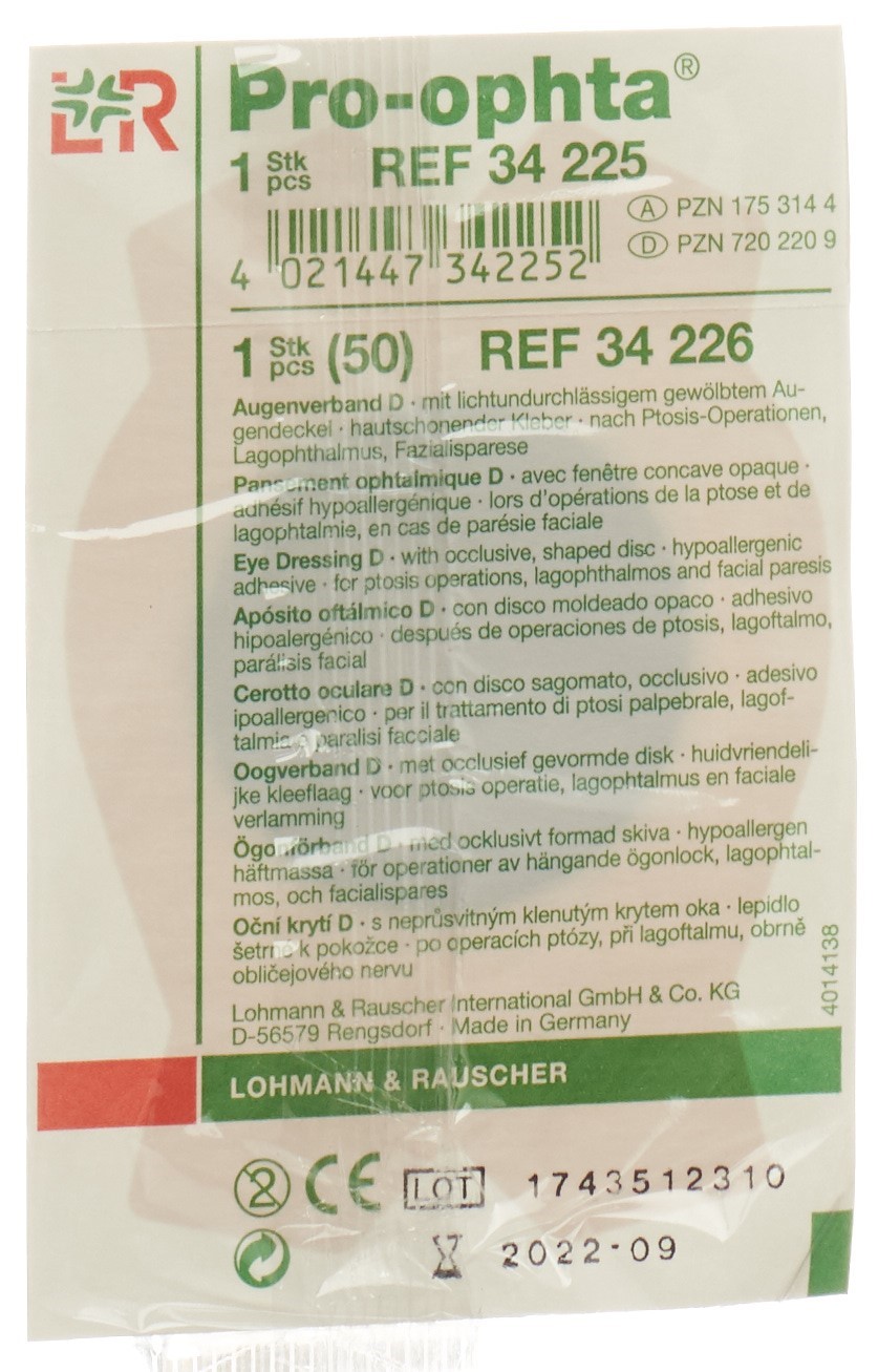 Pro-ophta D Augenverband lichtdicht hautfarbig