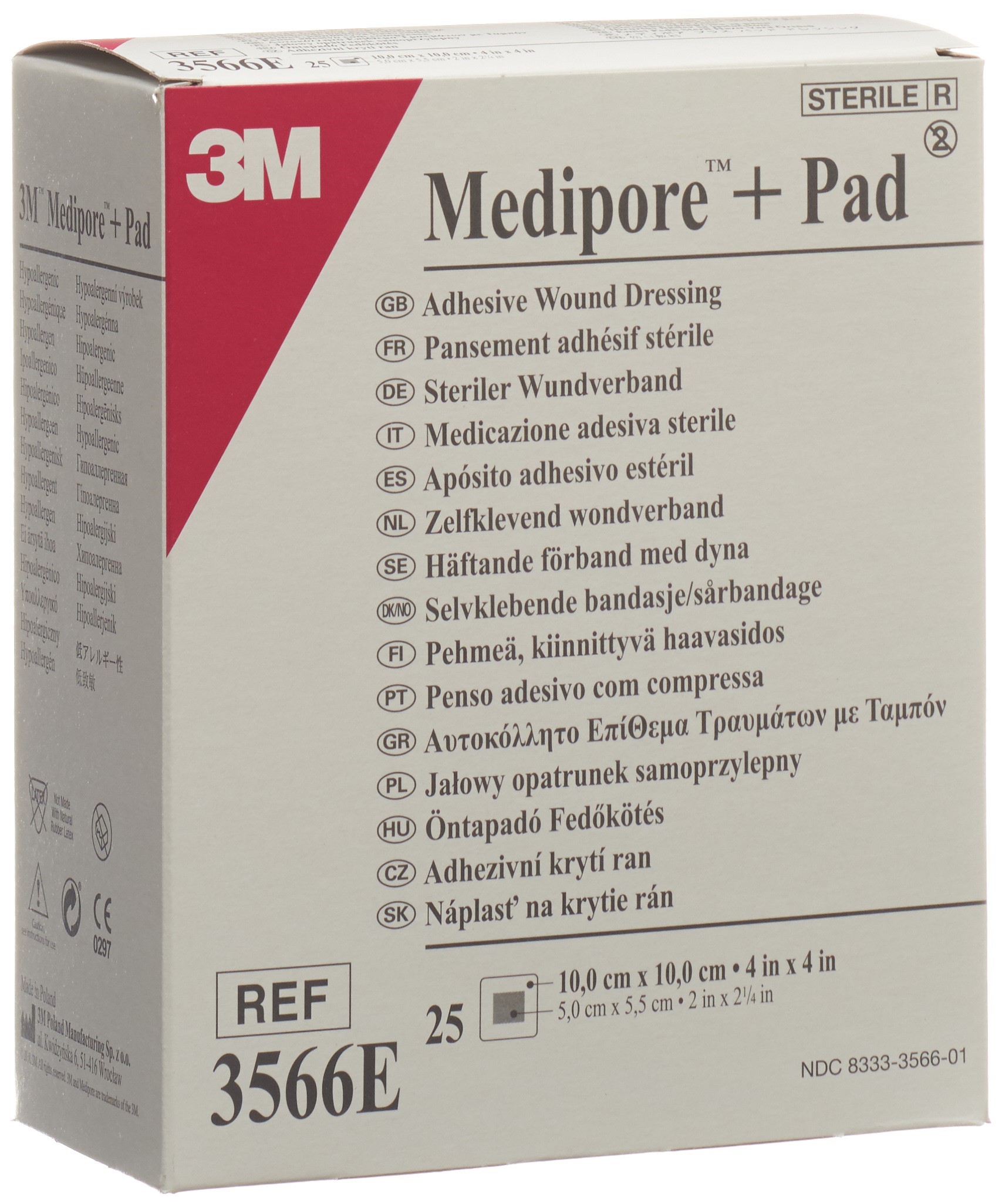 3M Medipore 10x10cm Wundkissen 5x5.5cm Island