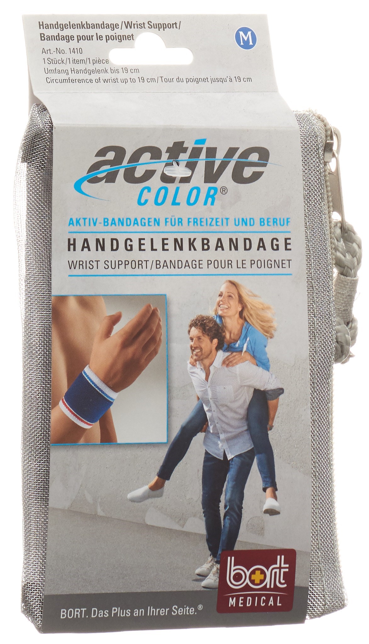 BORT ActiveColor Handgelenkbandage L +19cm blau