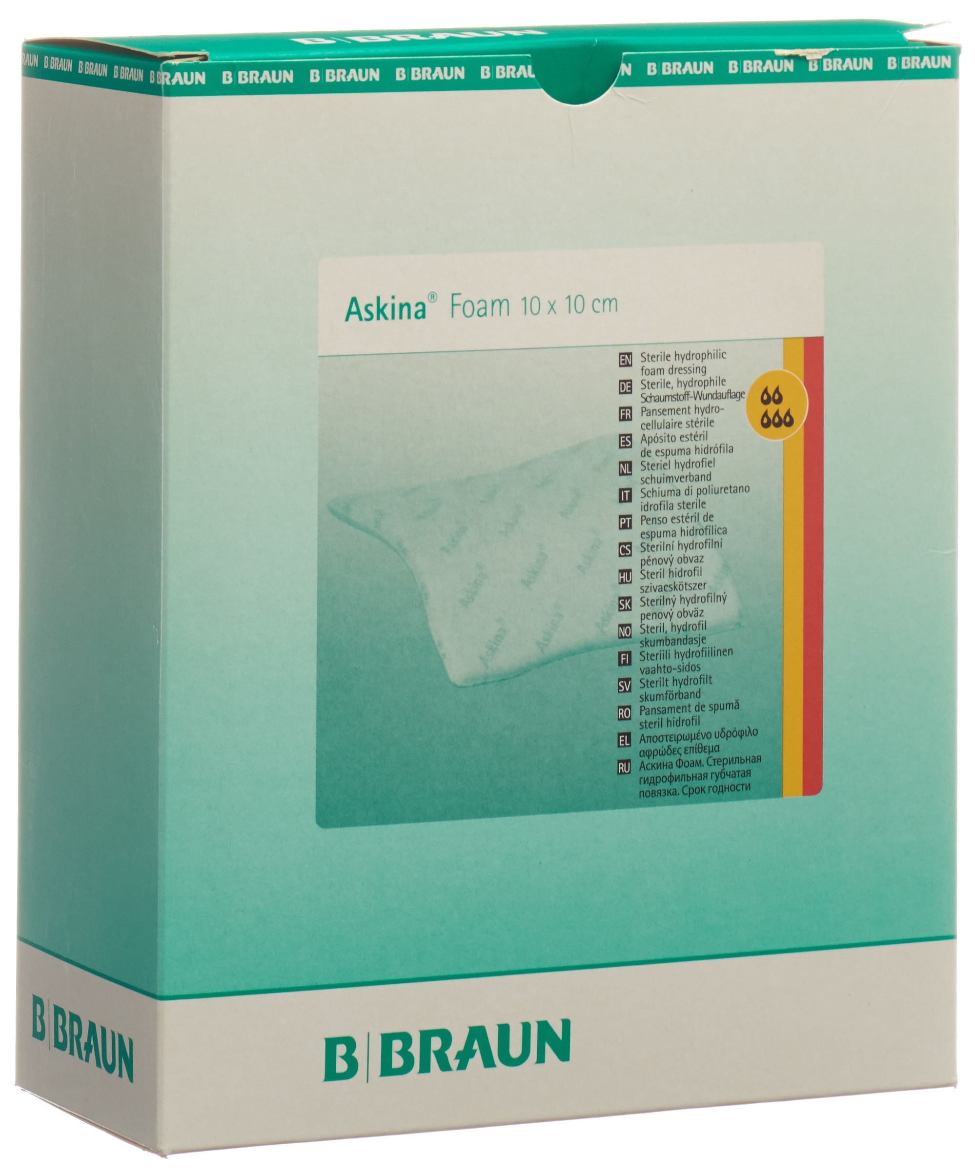 Askina Foam Schaumstoff Wundauflage 10x10cm