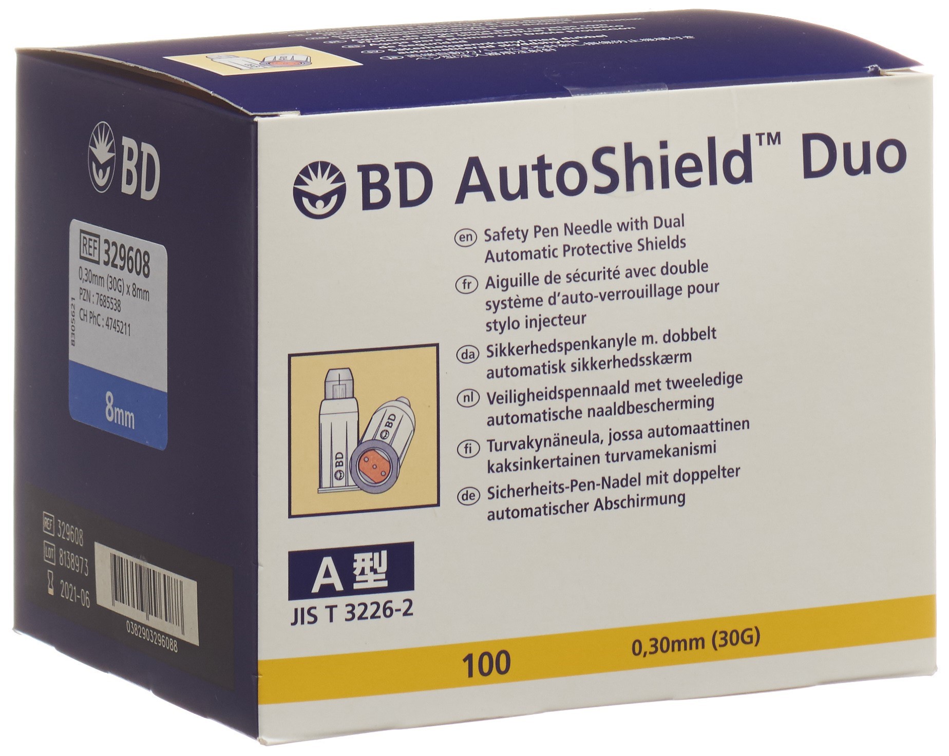 BD Autoshield Sicherheitspennadel 8 mm