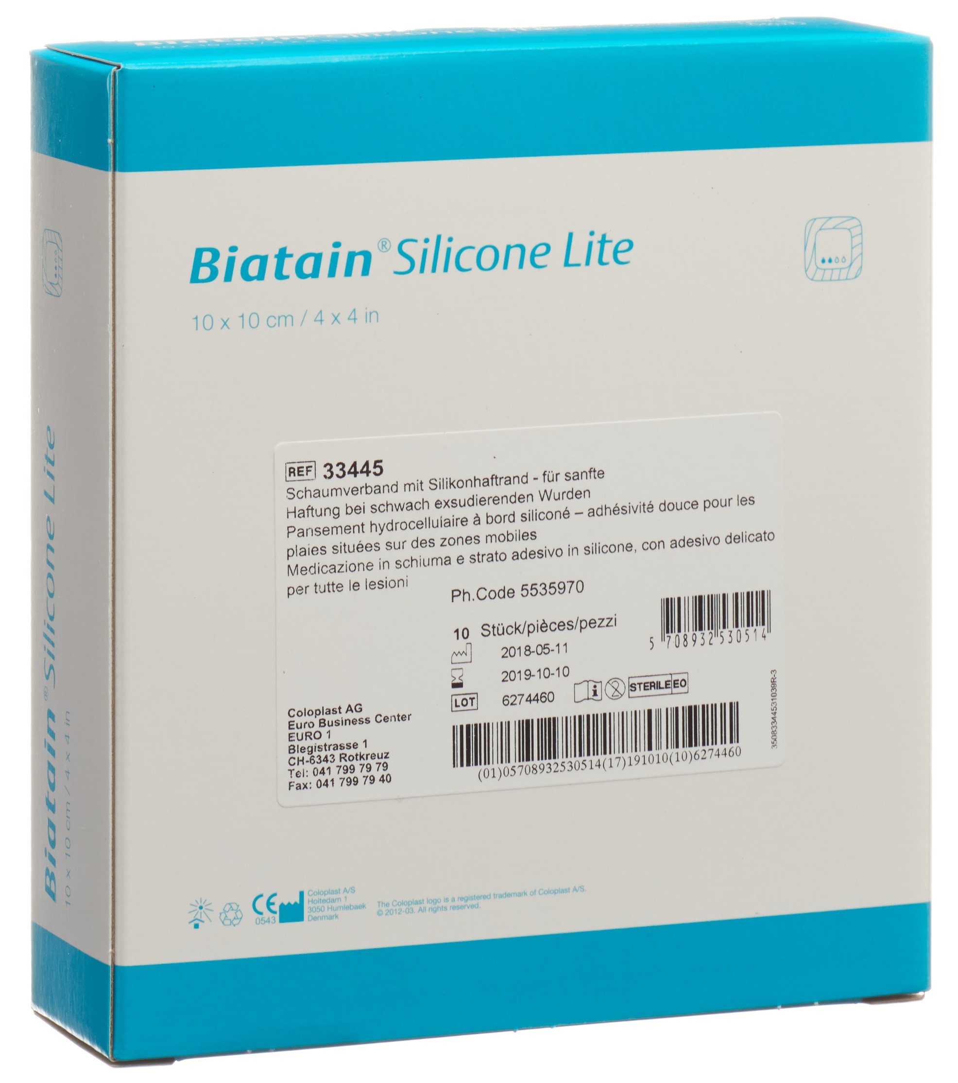 Biatain Silicone Lite Schaumverband 10x10cm
