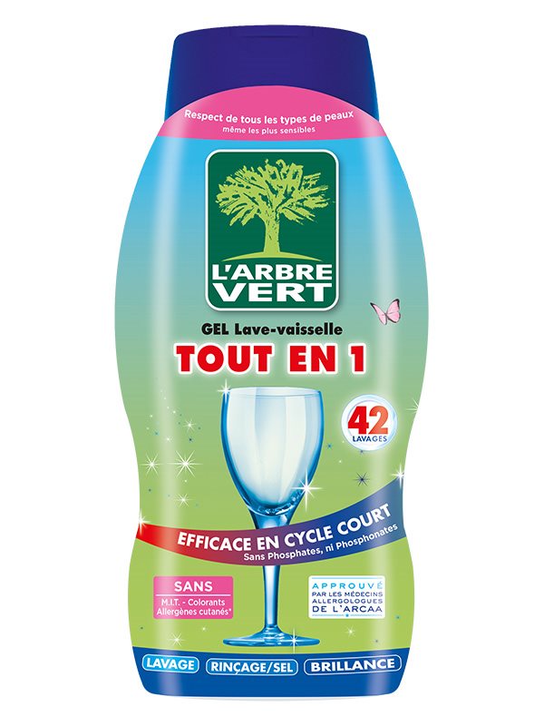 L'ARBRE VERT Öko Geschirrspül-Gel Alles-in-1 französisch