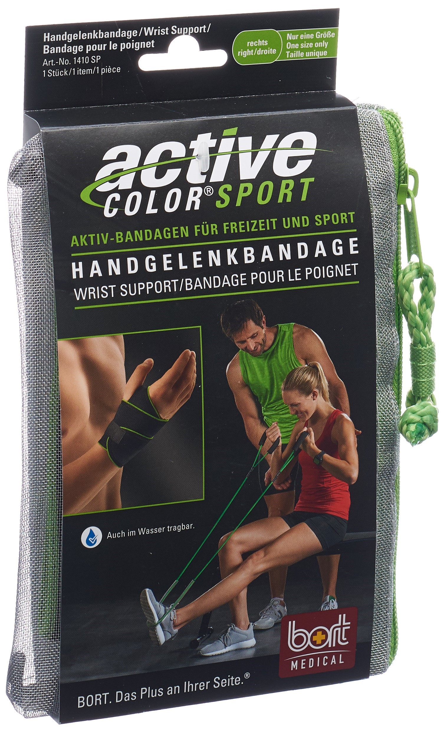 BORT ActiveColor Sport Handgelenkbandage rechts schwarz/grün