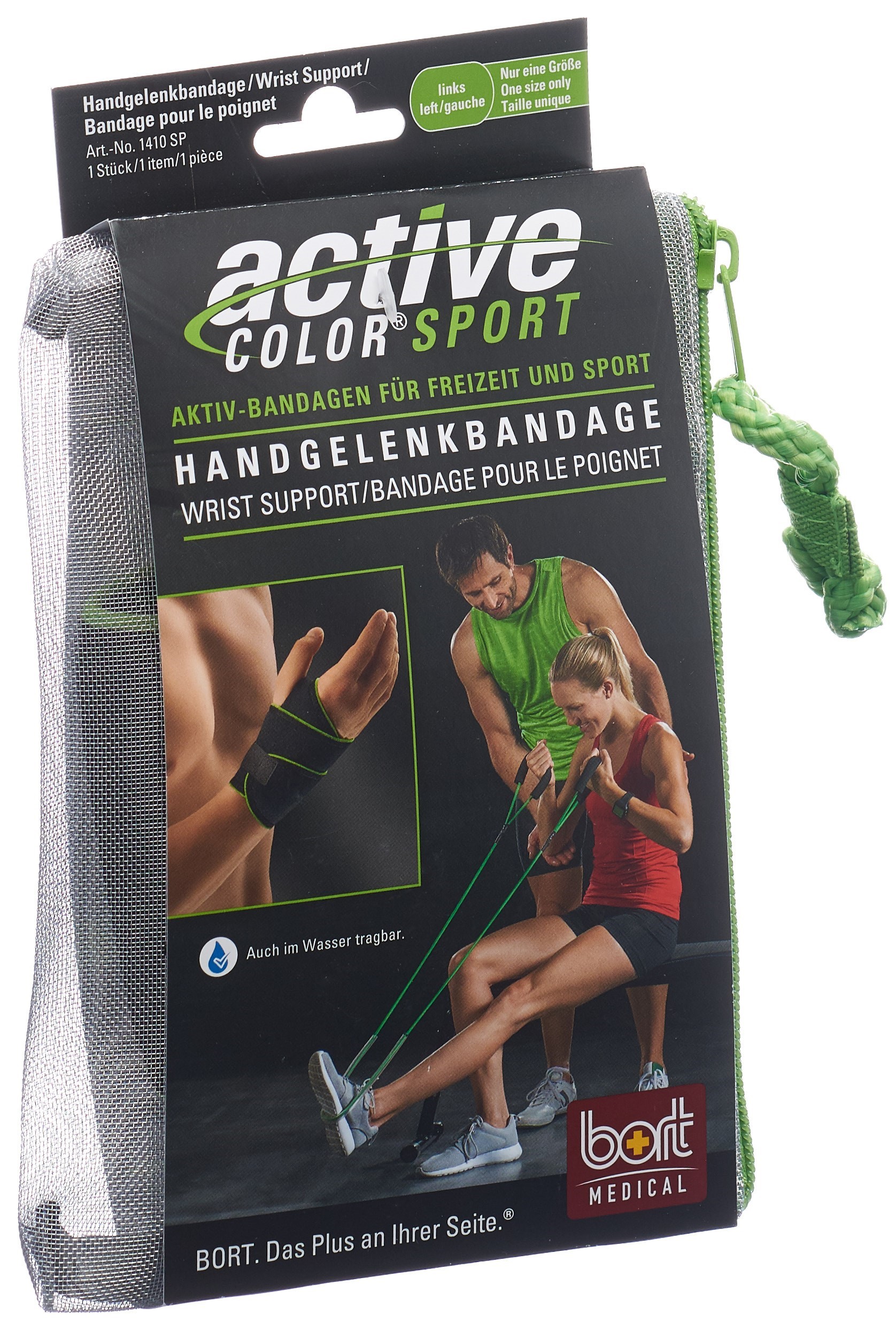 BORT ActiveColor Sport Handgelenkbandage links schwarz/grün