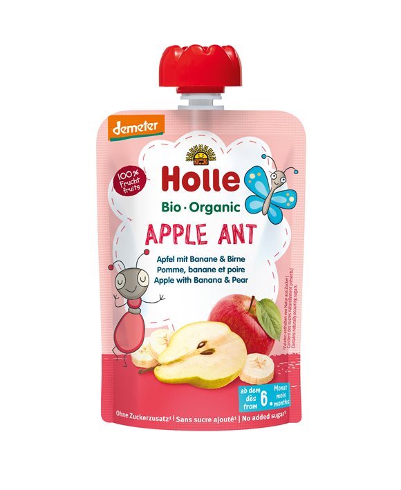 Holle Apple Ant - Pouchy Apfel & Banane mit Birne