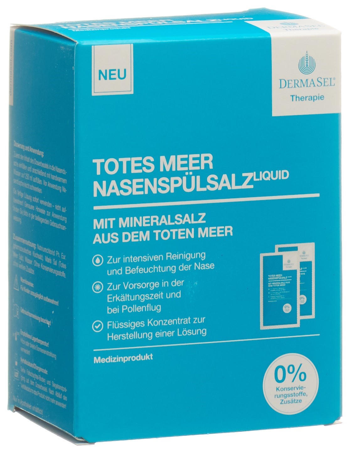 DermaSel Therapie Nasenspülsalz flüssig deutsch/französisch