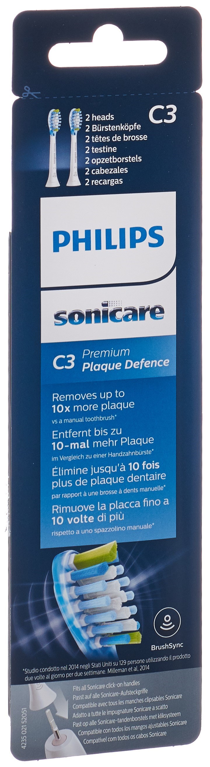 Philips Sonicare Ersatzbürstenköpfe C3 Premium Plaque Defence HX9042/17