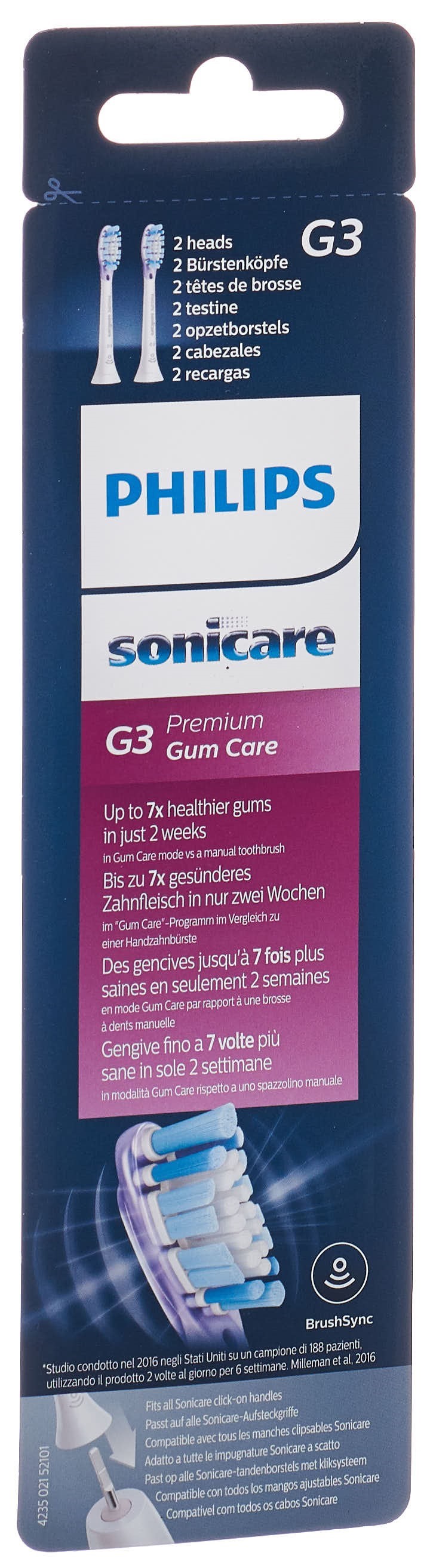 Philips Sonicare Ersatzbürstenköpfe G3 Premium GumCare HX9052/17