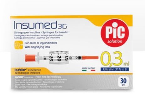 Pic Spritze Insulin 0.3ml Luer Nadel