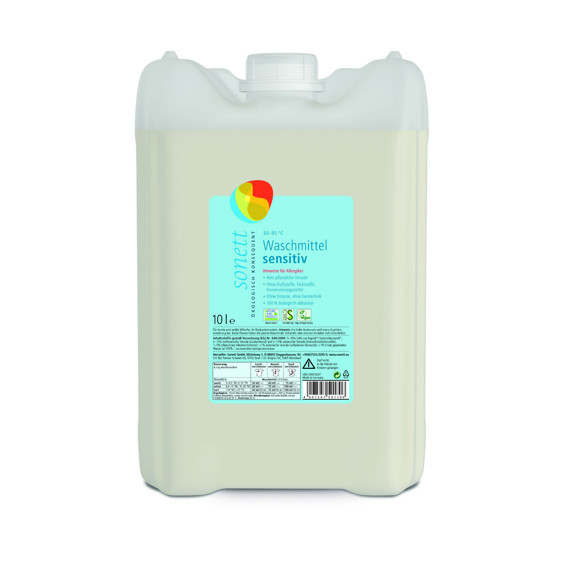 Sonett Waschmittel sensitiv 30° 95°C