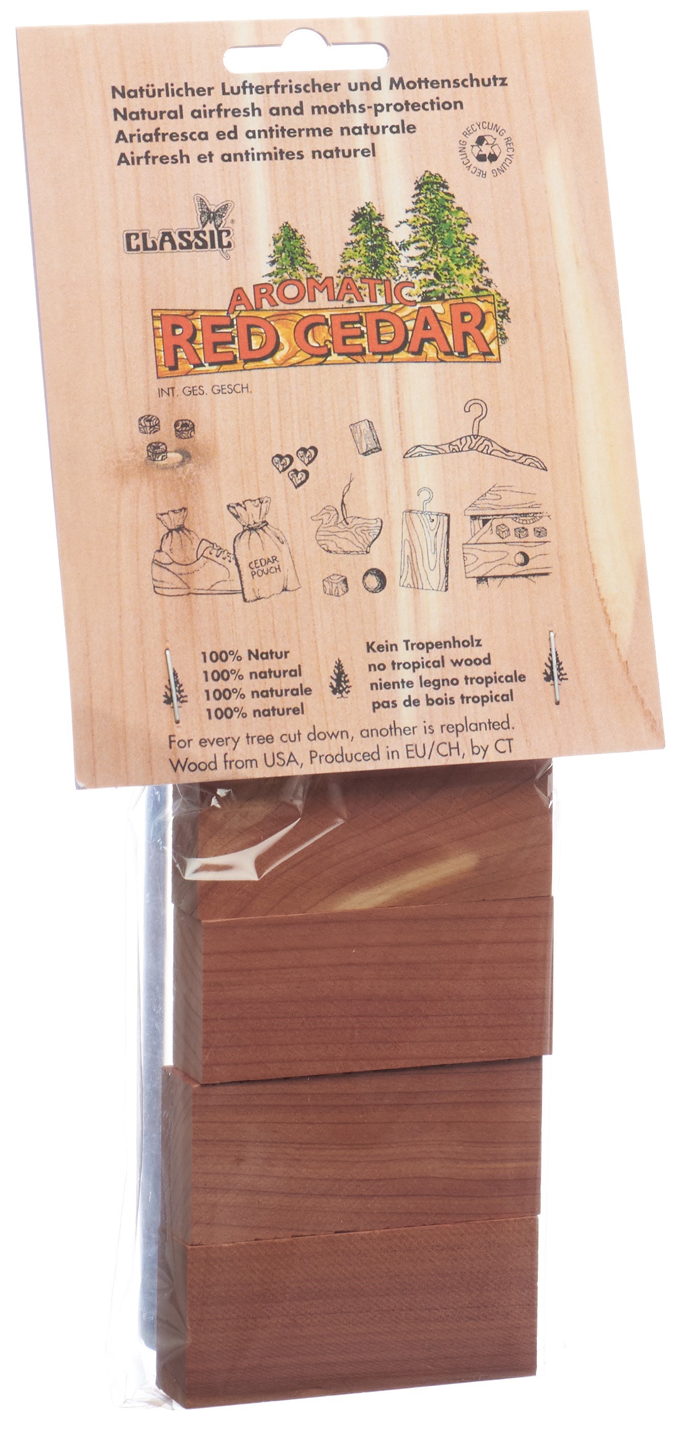 Rote Zeder nholz Block