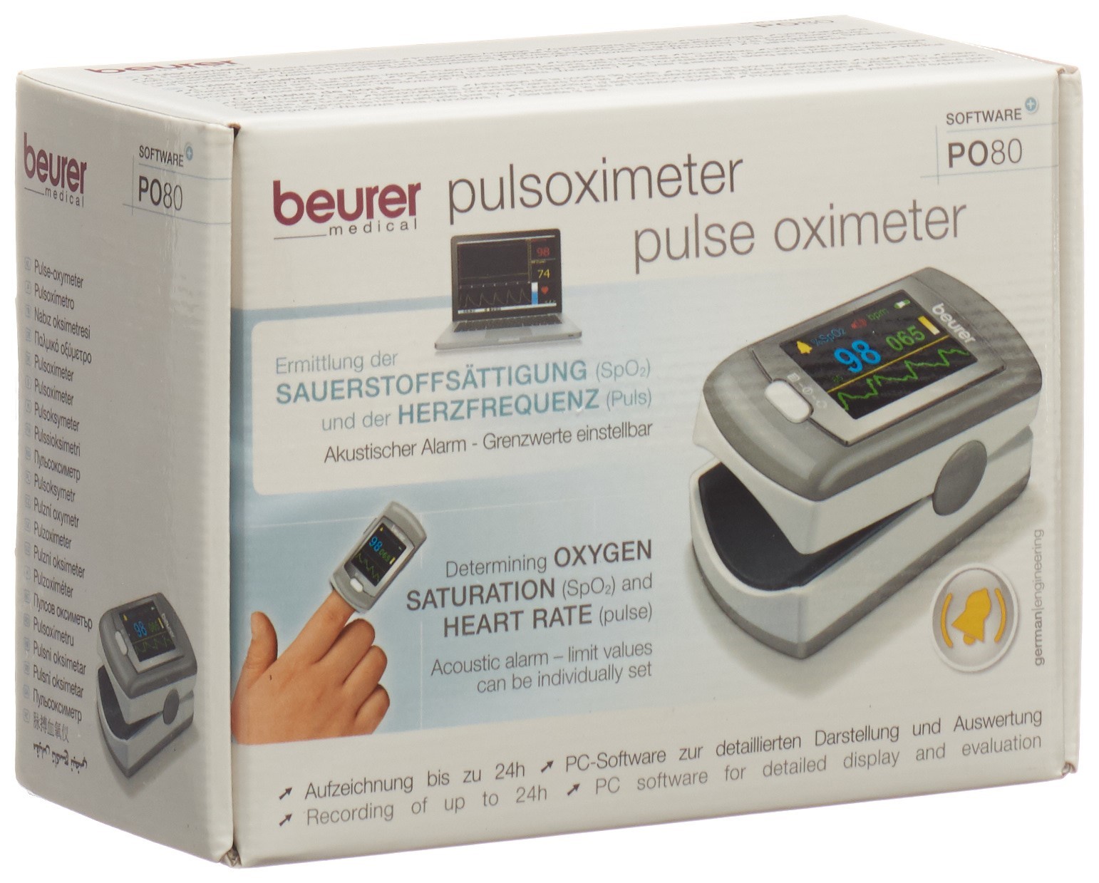beurer Fingerpulsoximeter mit 24h Speicher PO 80