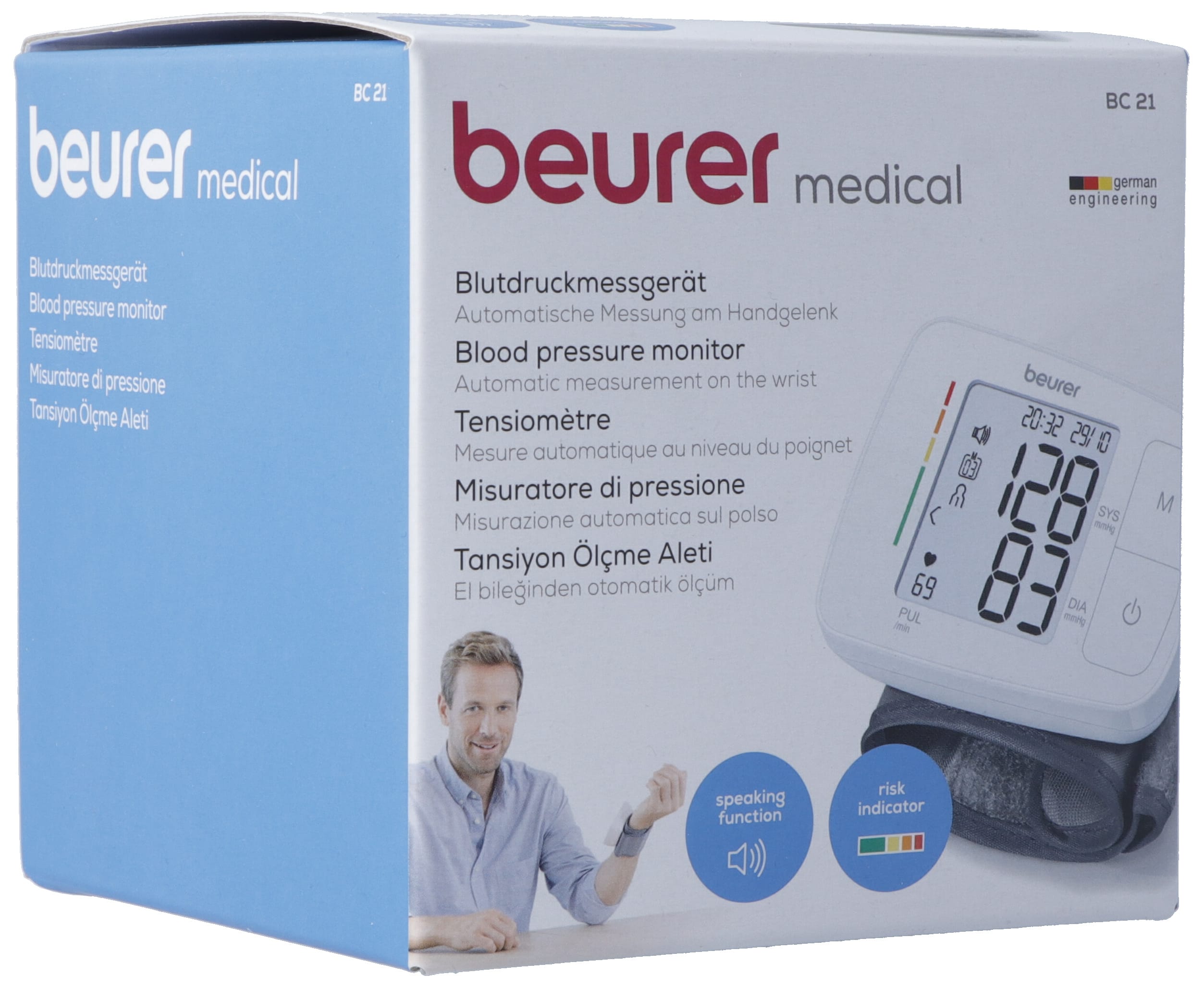 beurer Blutdruckmessgerät Handgelenk BC 21 sprechend