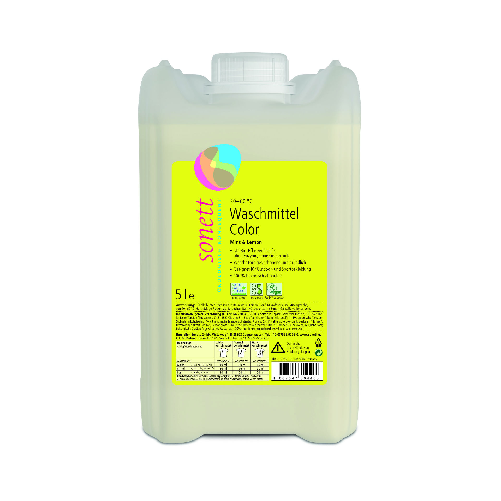 Sonett Waschmittel Color 20°-60°C Mint Lemon