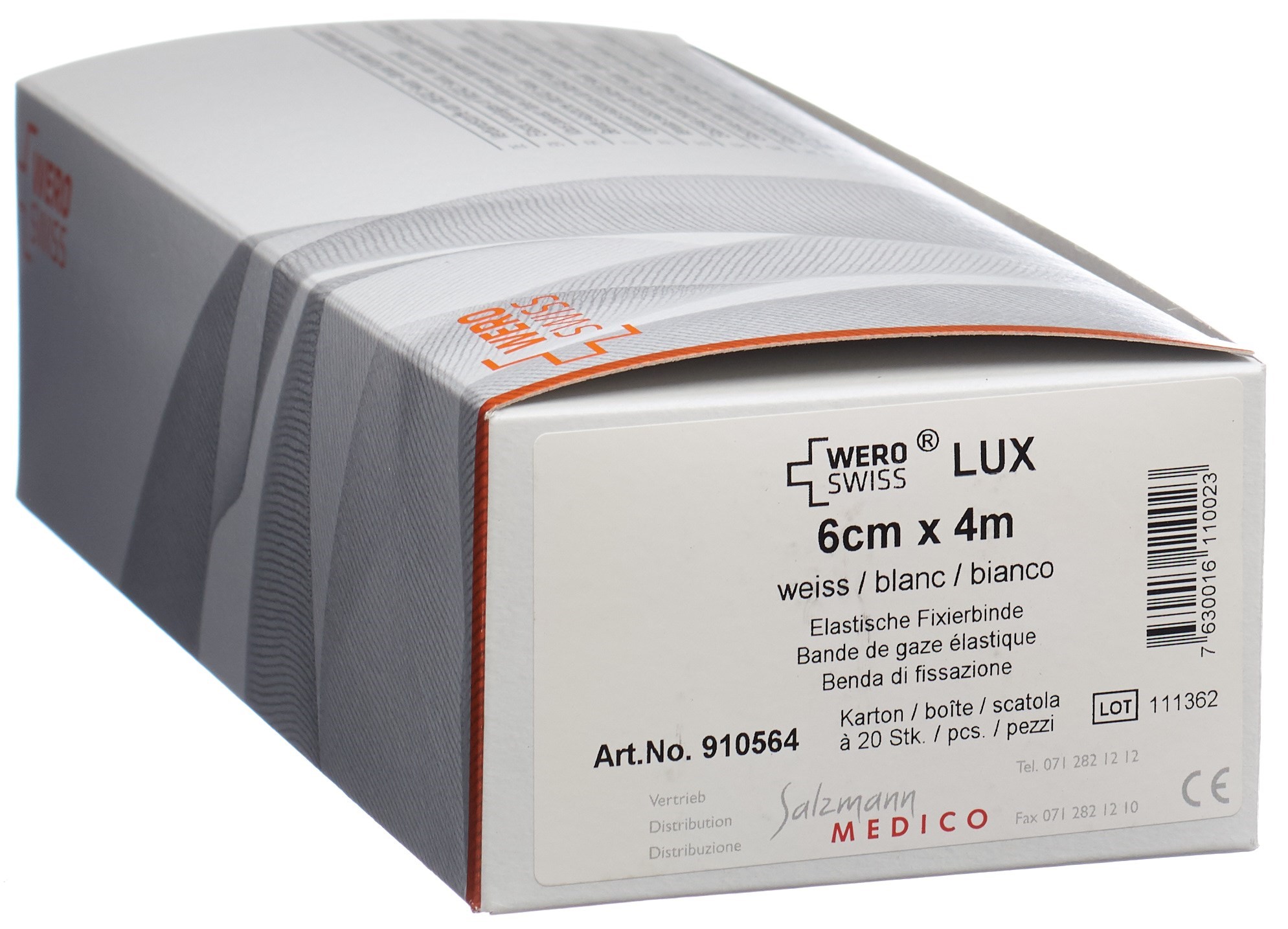 WERO SWISS Lux Elastische Fixierbinde 4mx6cm weiss