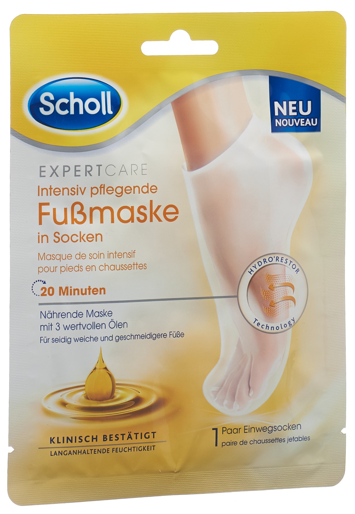 Scholl Intensiv pflegende Fussmaske 3-fach Ölkomplex